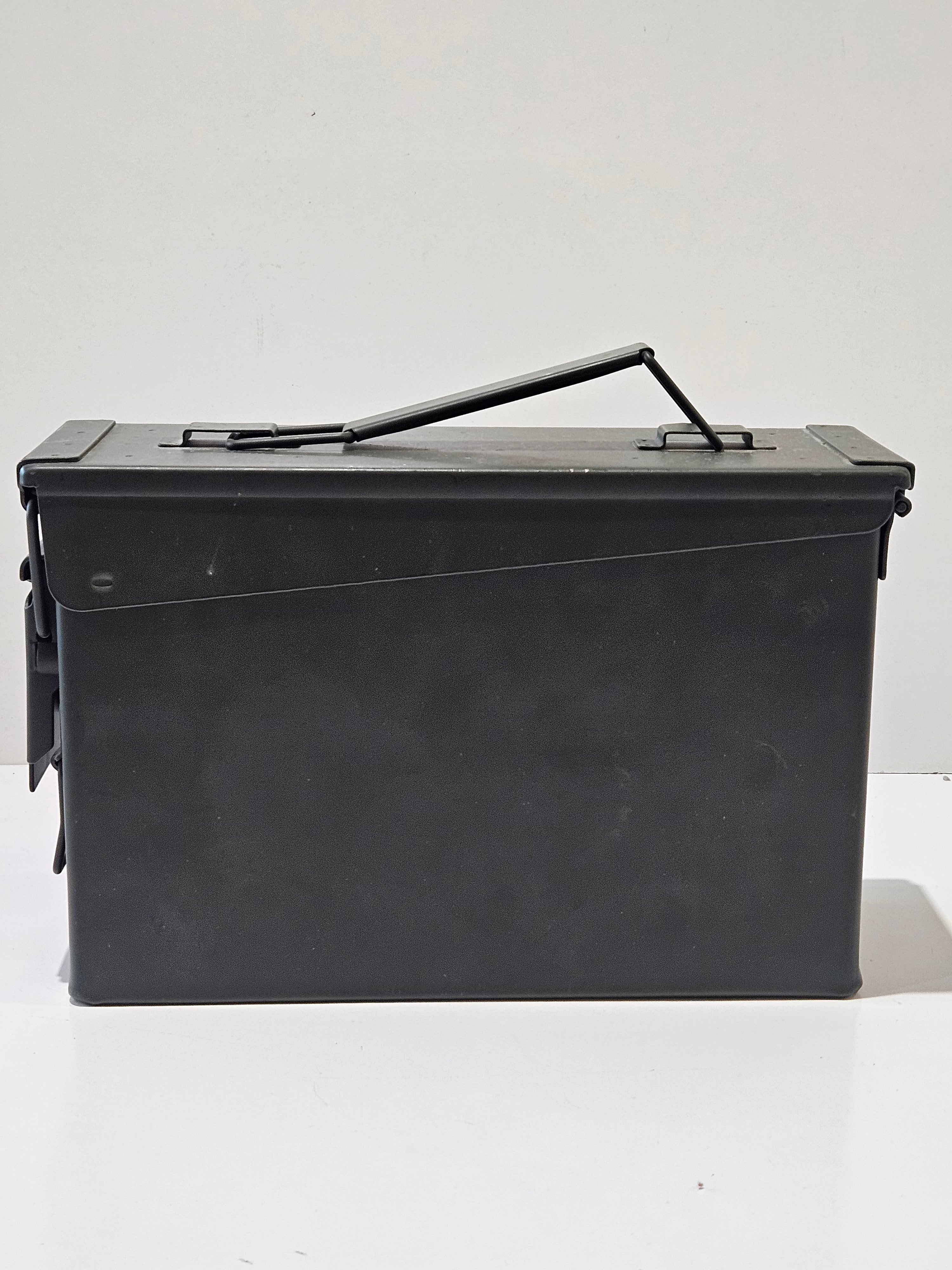 Vintage M19A1 Military Style Metal Ammo Can Storage Box Black Steel Container