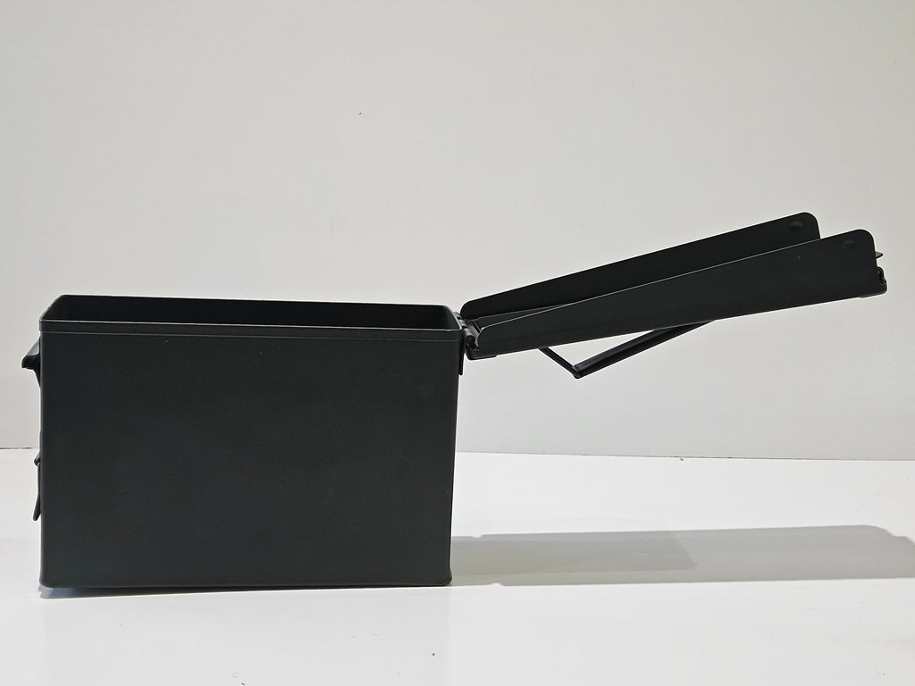 Vintage M19A1 Military Style Metal Ammo Can Storage Box Black Steel Container