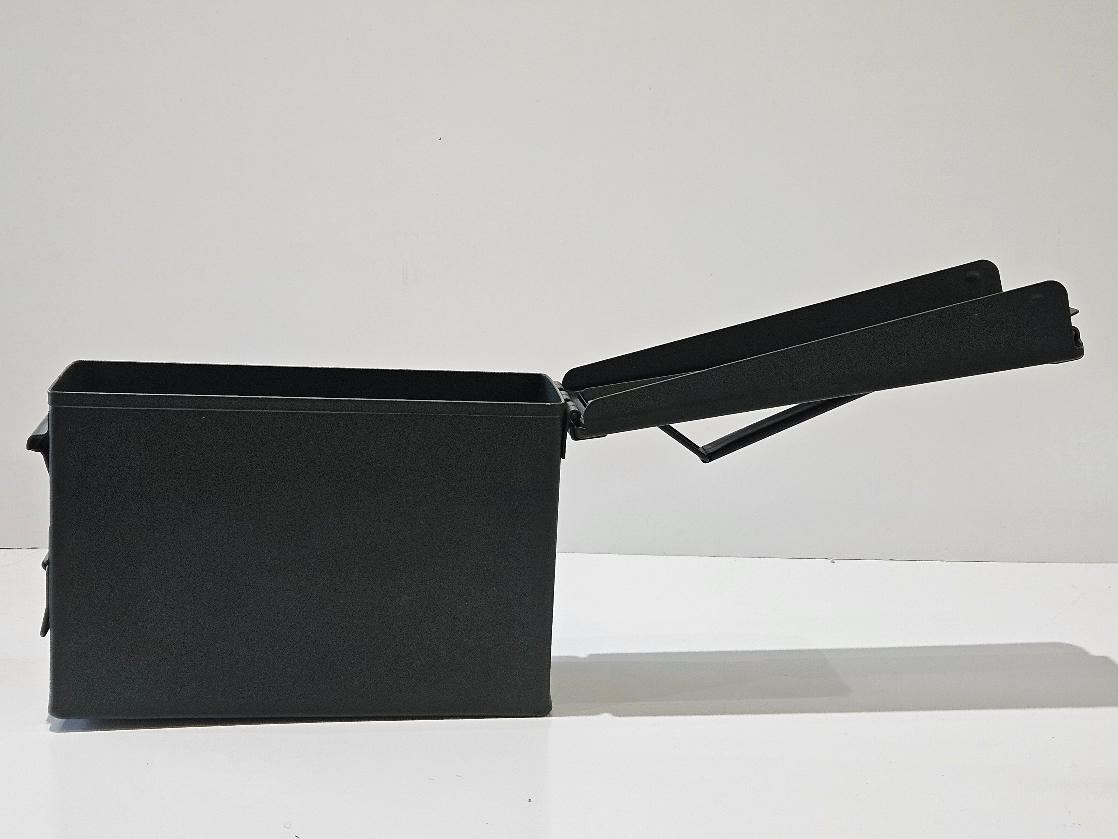 Vintage M19A1 Military Style Metal Ammo Can Storage Box Black Steel Container