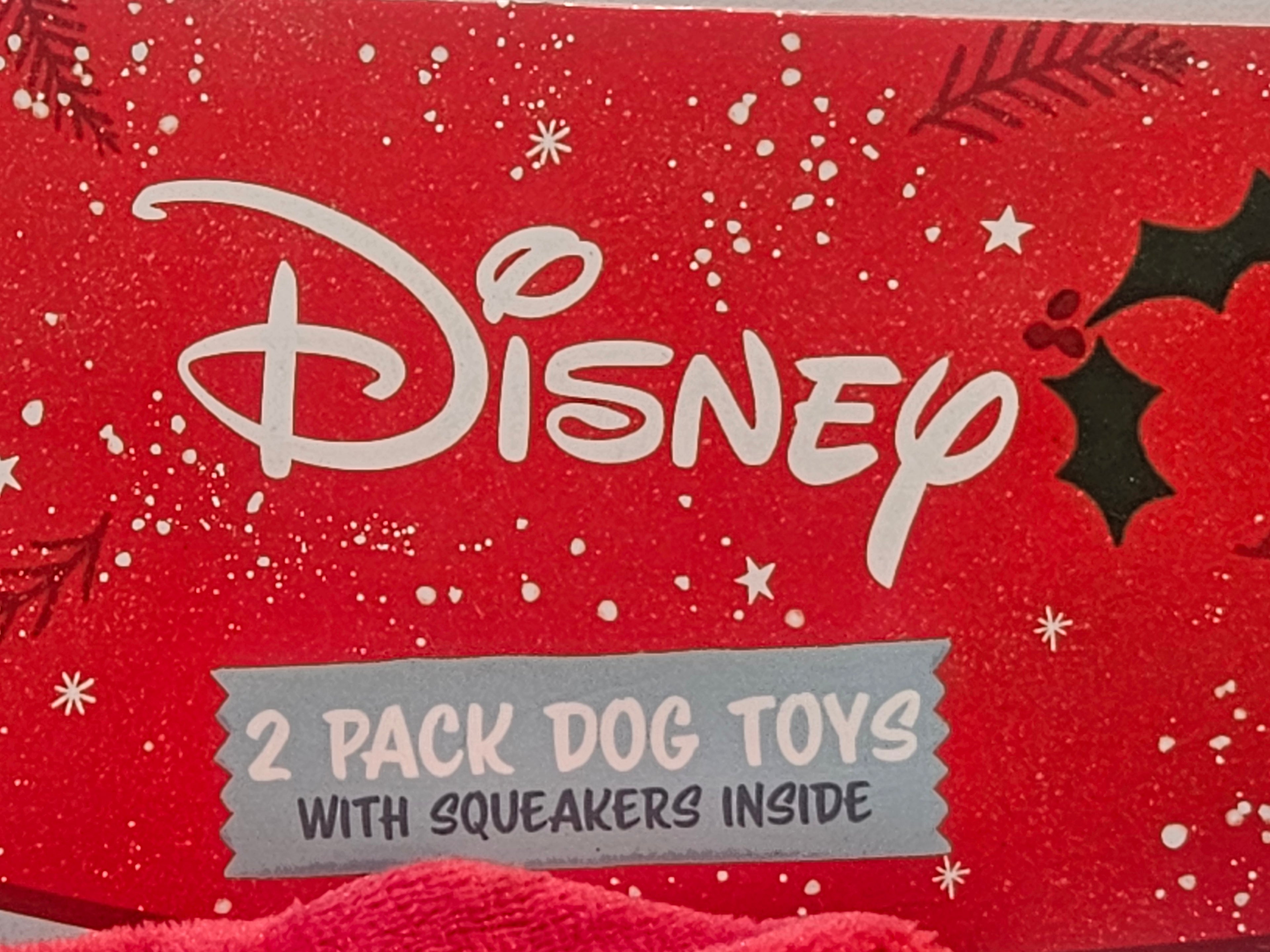 Disney Stitch Angel Christmas Holiday Dog Toys Plush Squeaker 2 Pack Set