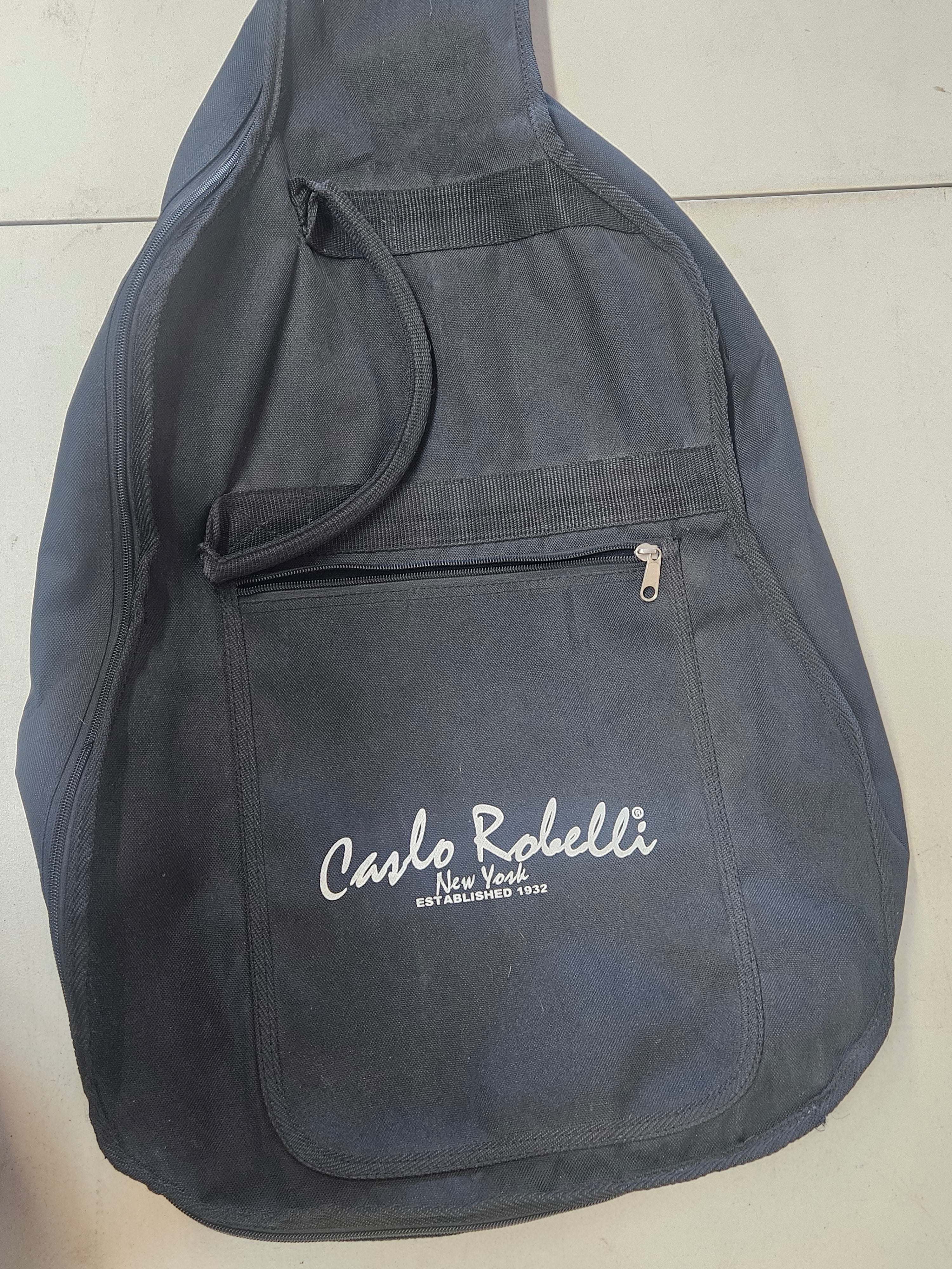 Carlo Robelli Acoustic Guitar Gig Bag Soft Case Backpack Carry Black Nylon