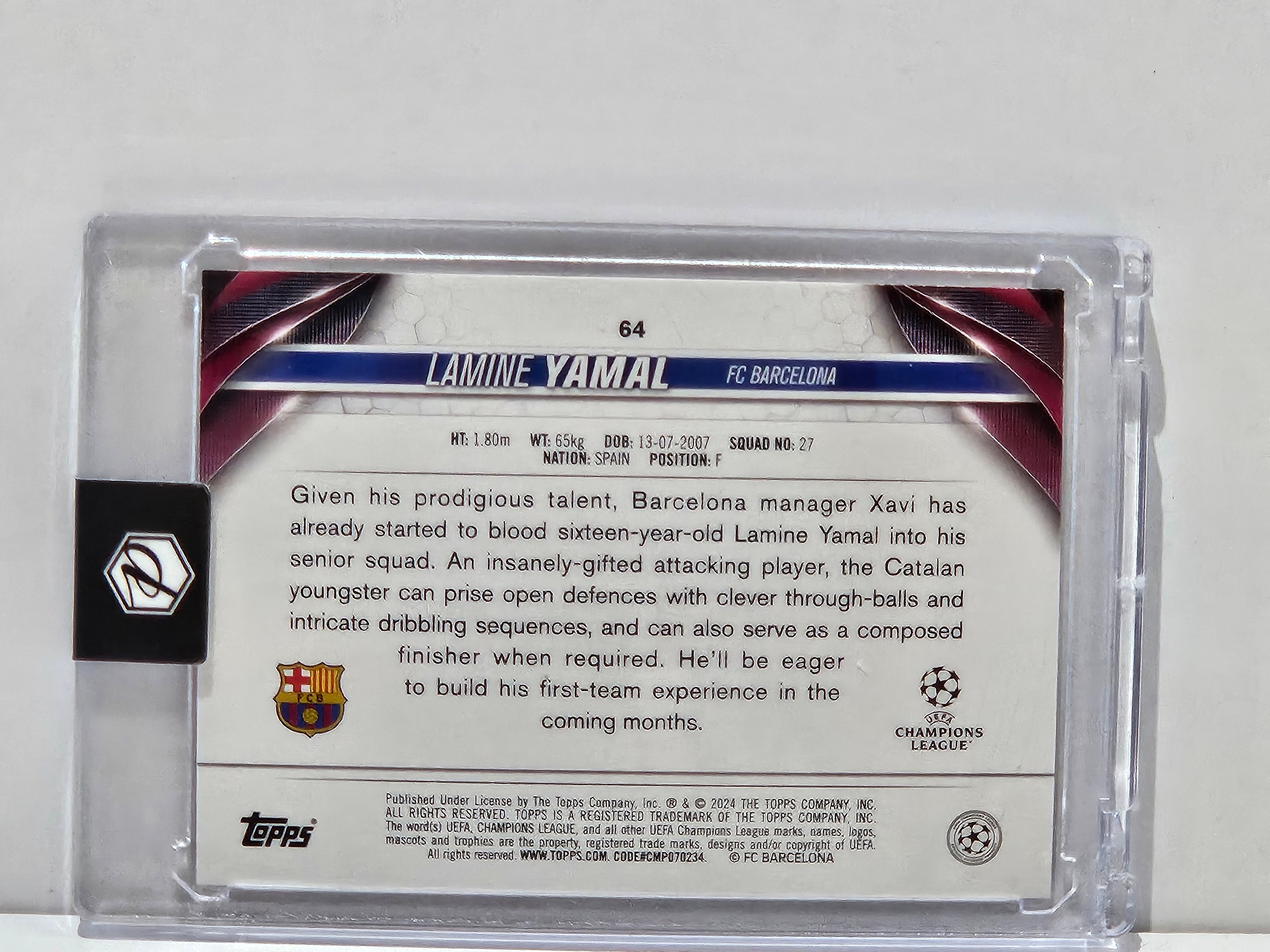 LAMINE YAMAL 2023 TOPPS UEFA LAMINE YAMAL INFERNO SP RC FC BARCELONA #64