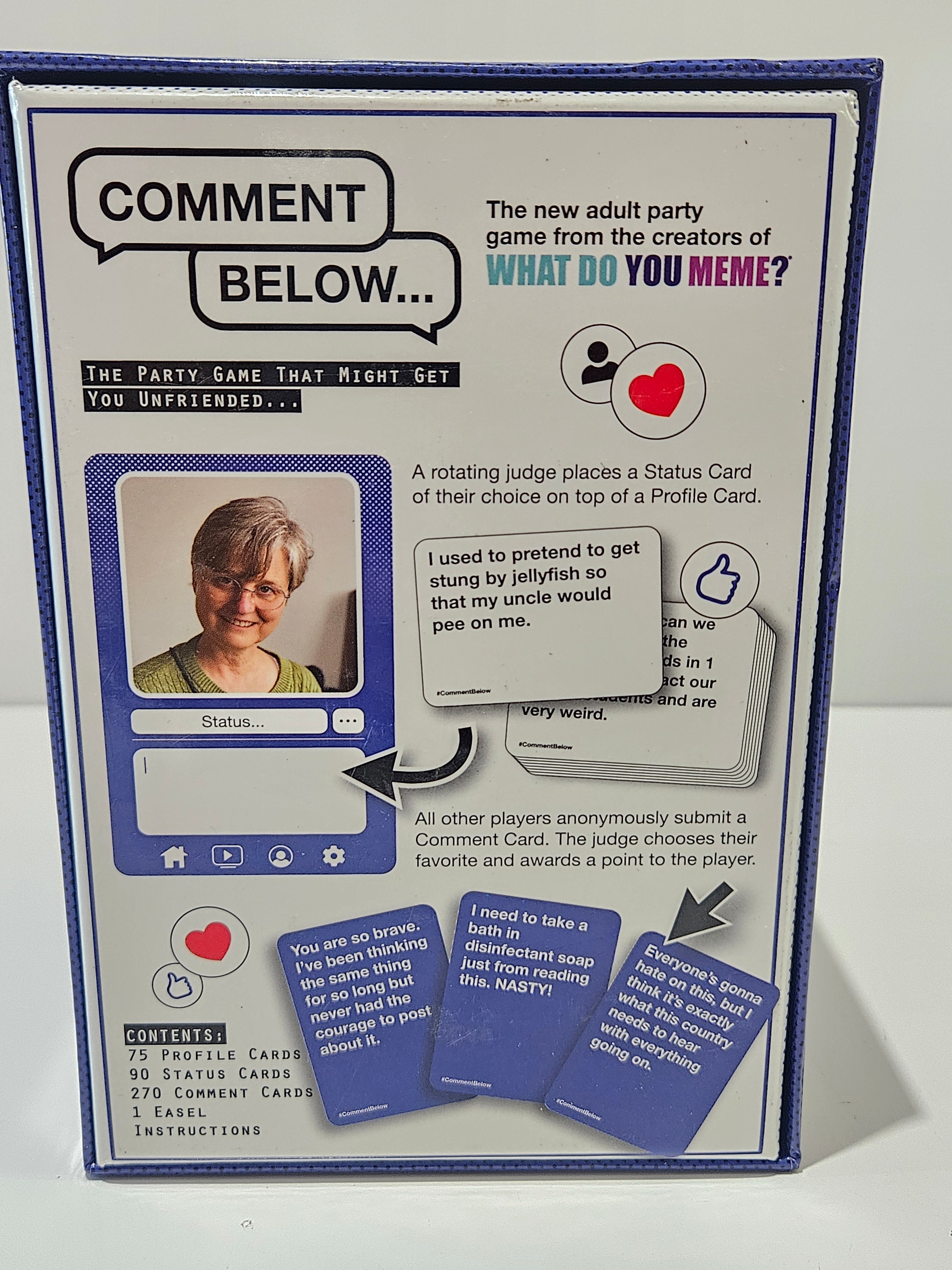 Comment Below Adult Party Card Game What Do You Meme Social Media Humor Game