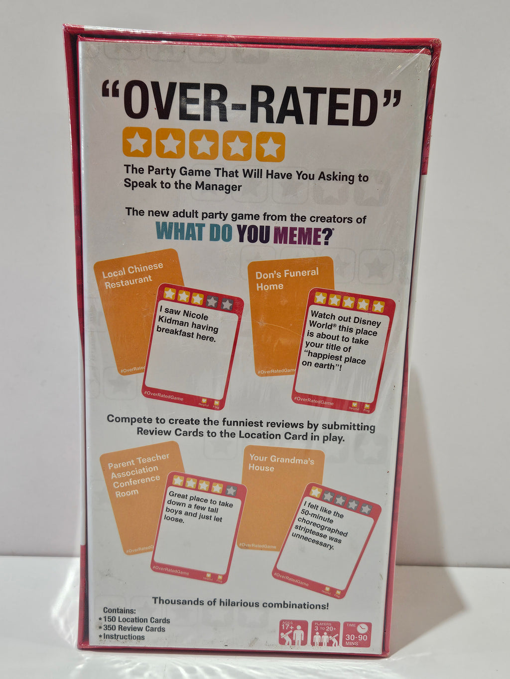 Over-Rated Party Game What Do You Meme Adult Review Card Game Sealed Edition
