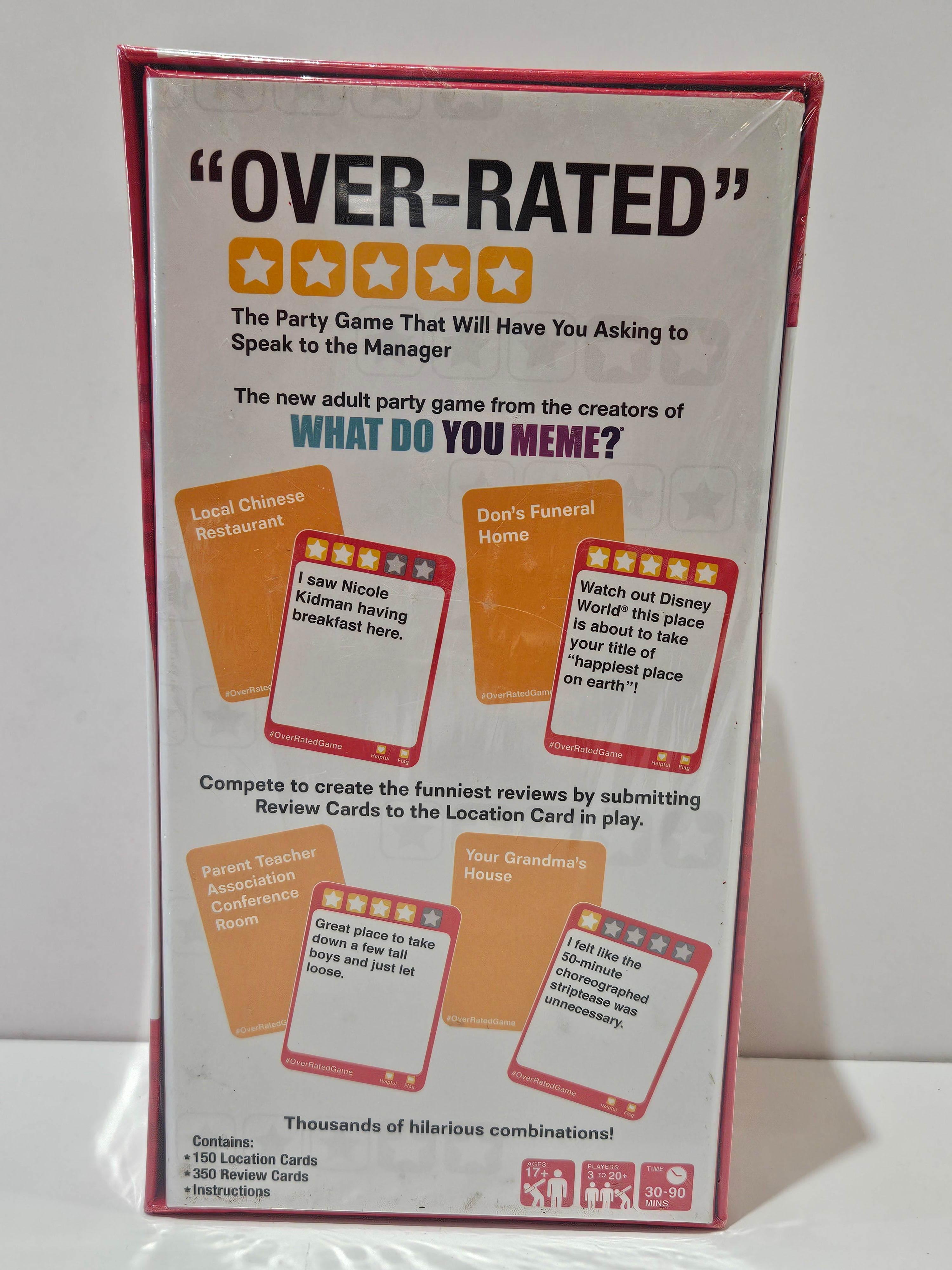 Over-Rated Party Game What Do You Meme Adult Review Card Game Sealed Edition