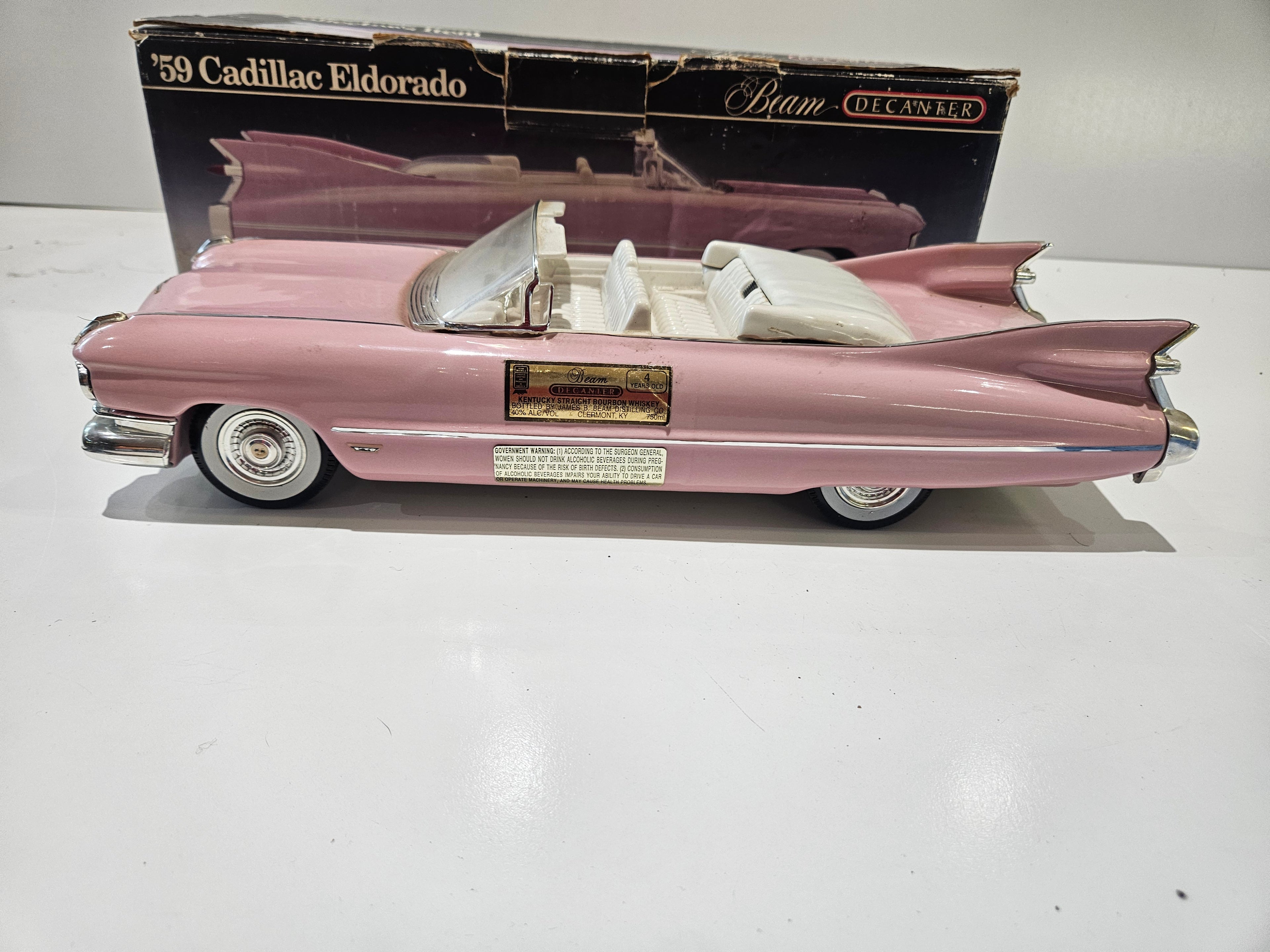 Vintage 1991 Jim Beam 1959 Pink Cadillac Eldorado Convertible Whiskey Decanter