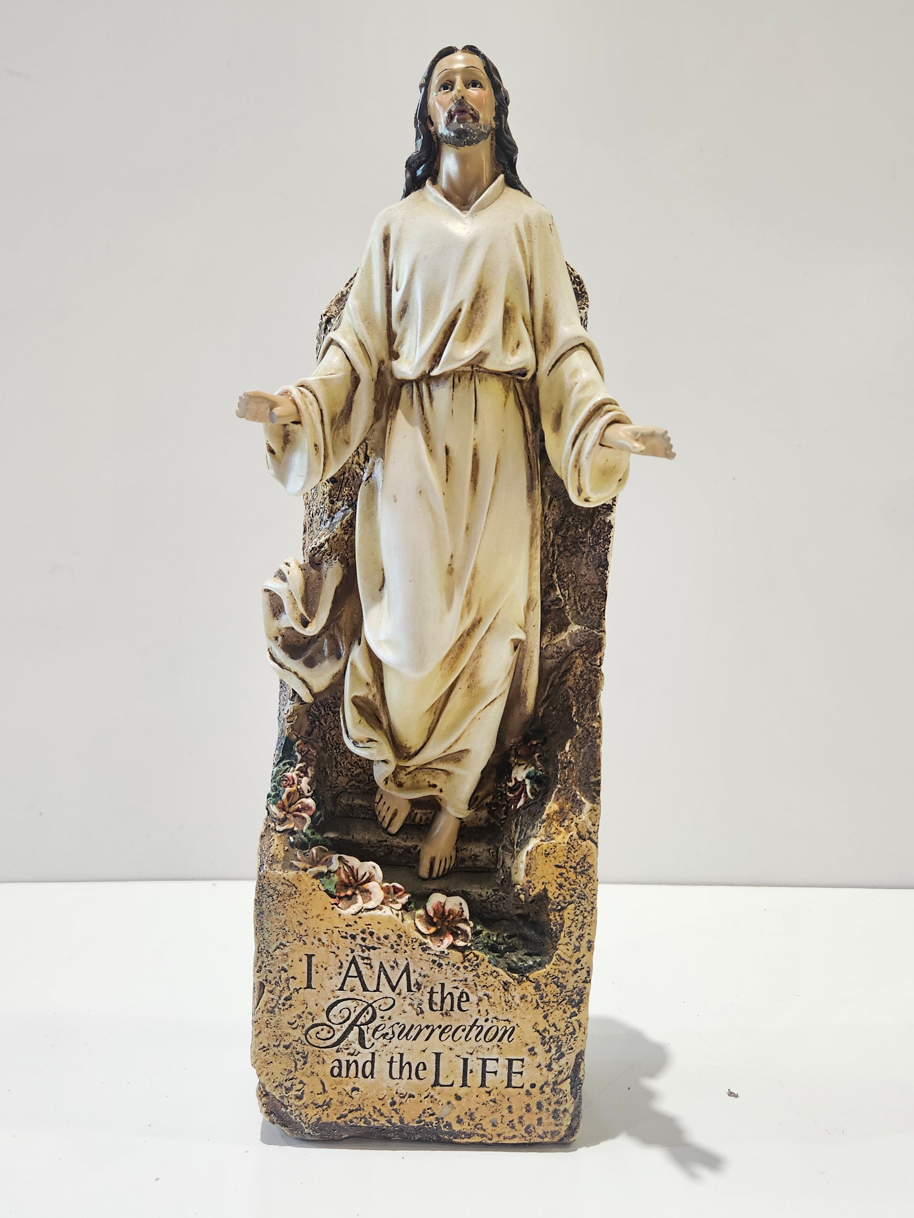 Religious Jesus Resurrection And The Life Figurine Christian Inspirational Decor