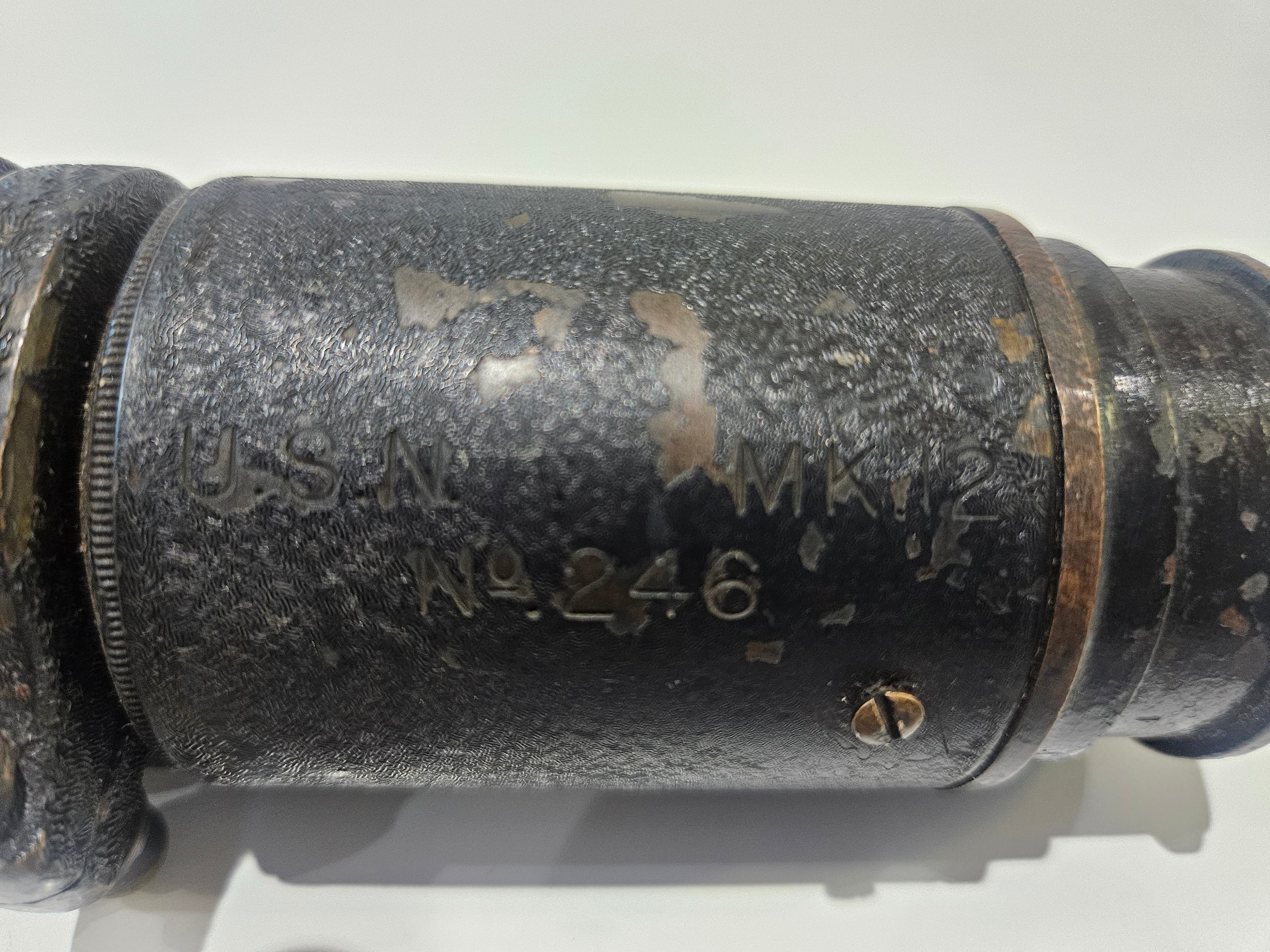 Vintage U.S. Navy MK 12 No. 246 Optical Scope Monocular Military Collectible