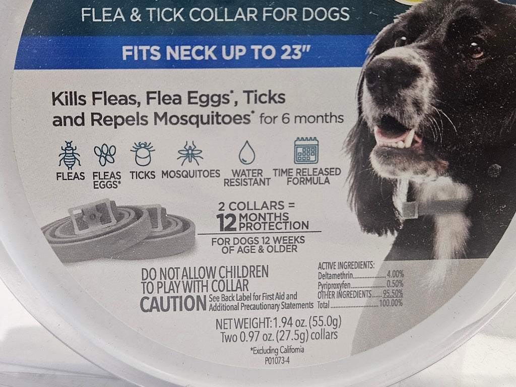 TevraPet Activate II Flea Tick Dog Collar 23” 12 Month Protection Dual Pack