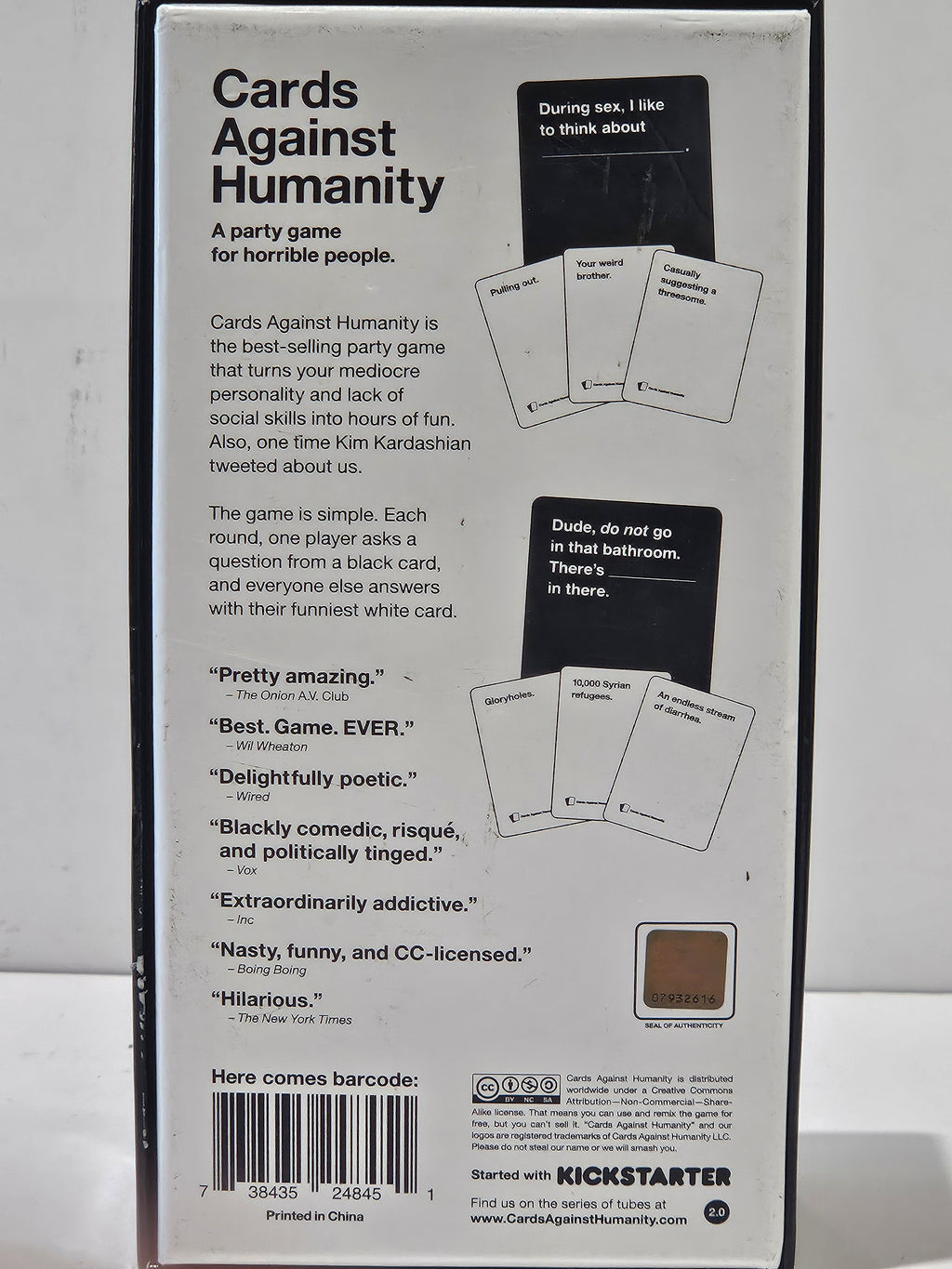 Cards Against Humanity Party Card Game Adult Humor Edition 17+ Complete Set