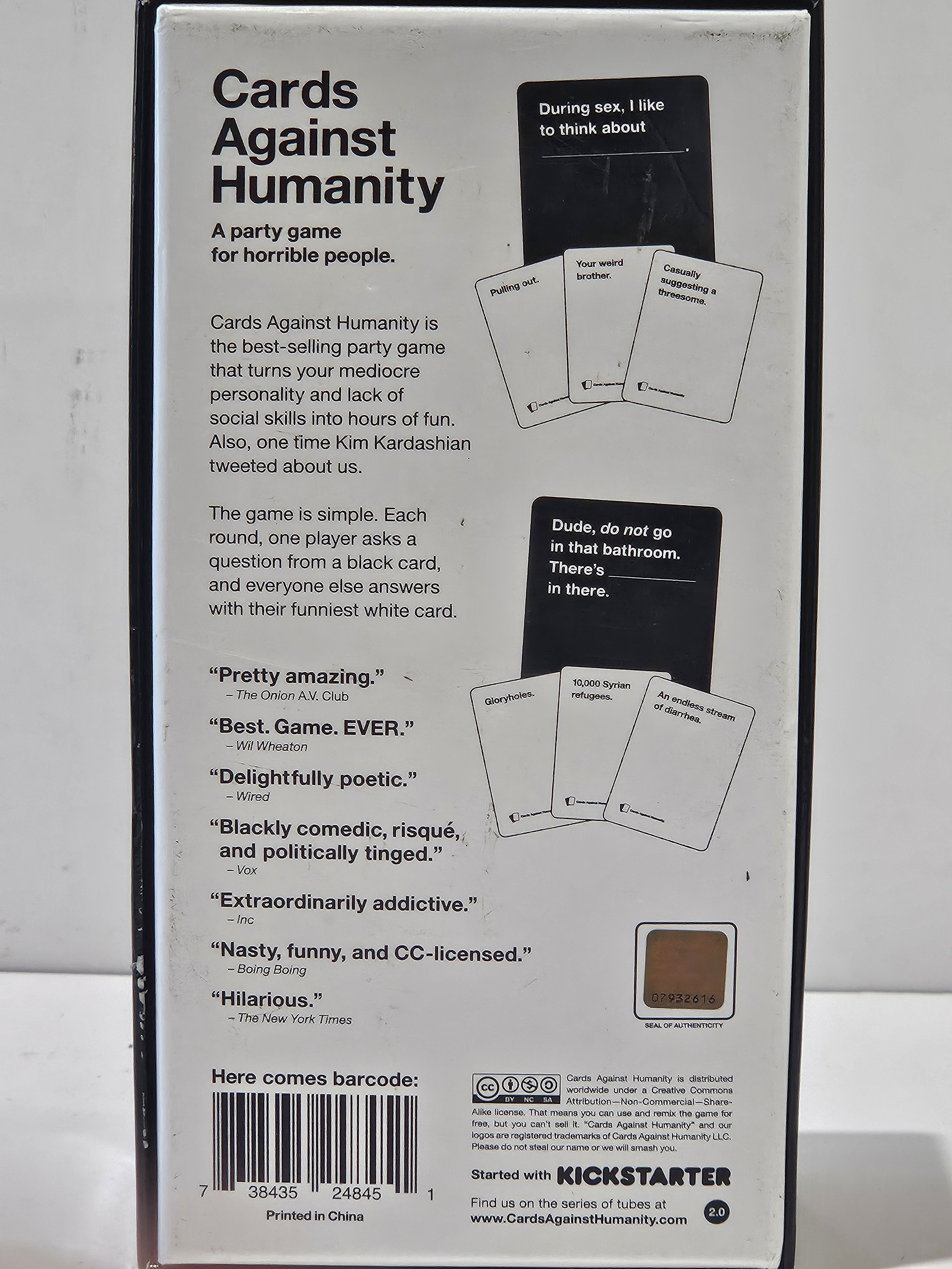 Cards Against Humanity Party Card Game Adult Humor Edition 17+ Complete Set