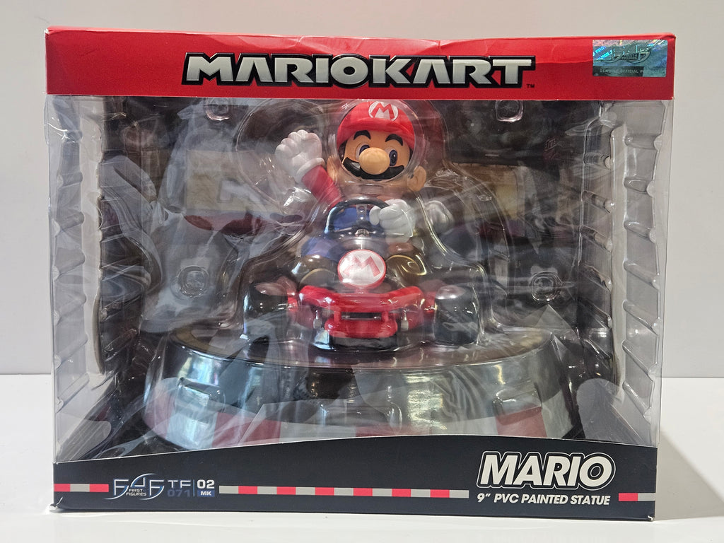 Mario Kart Mario 9 Inch PVC Painted Statue First 4 Figures Nintendo Display