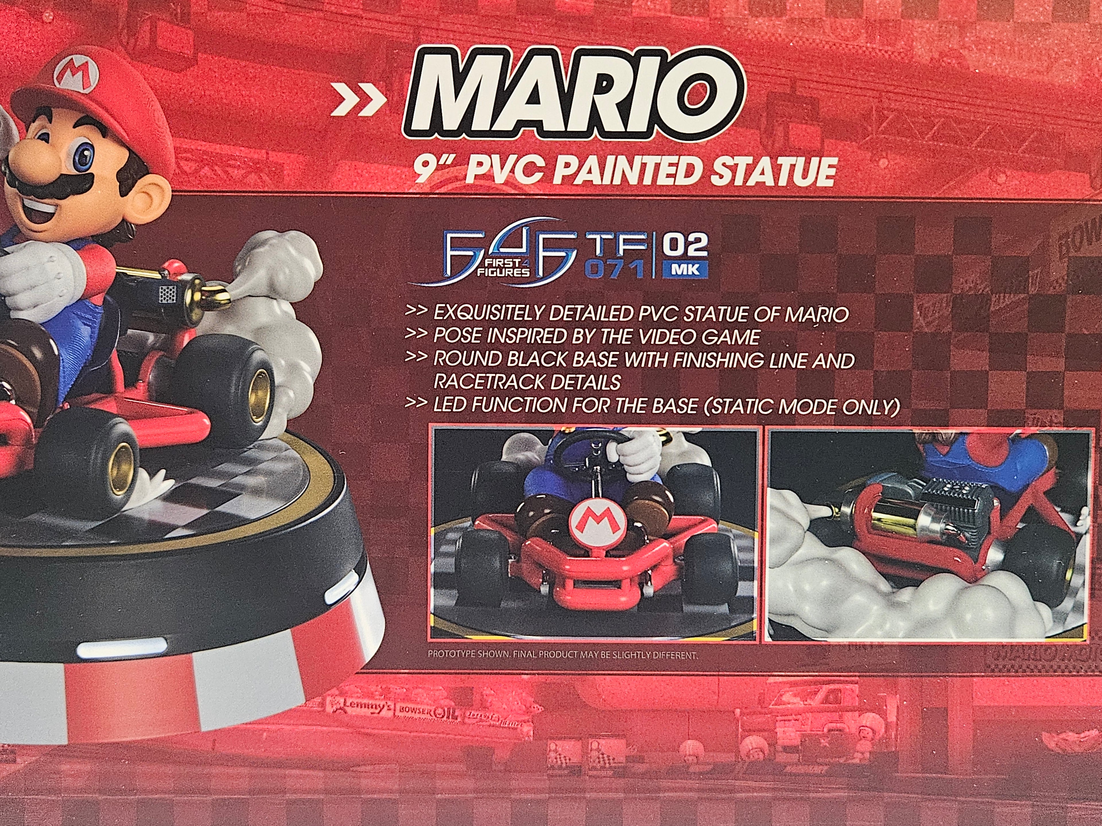 Mario Kart Mario 9 Inch PVC Painted Statue First 4 Figures Nintendo Display