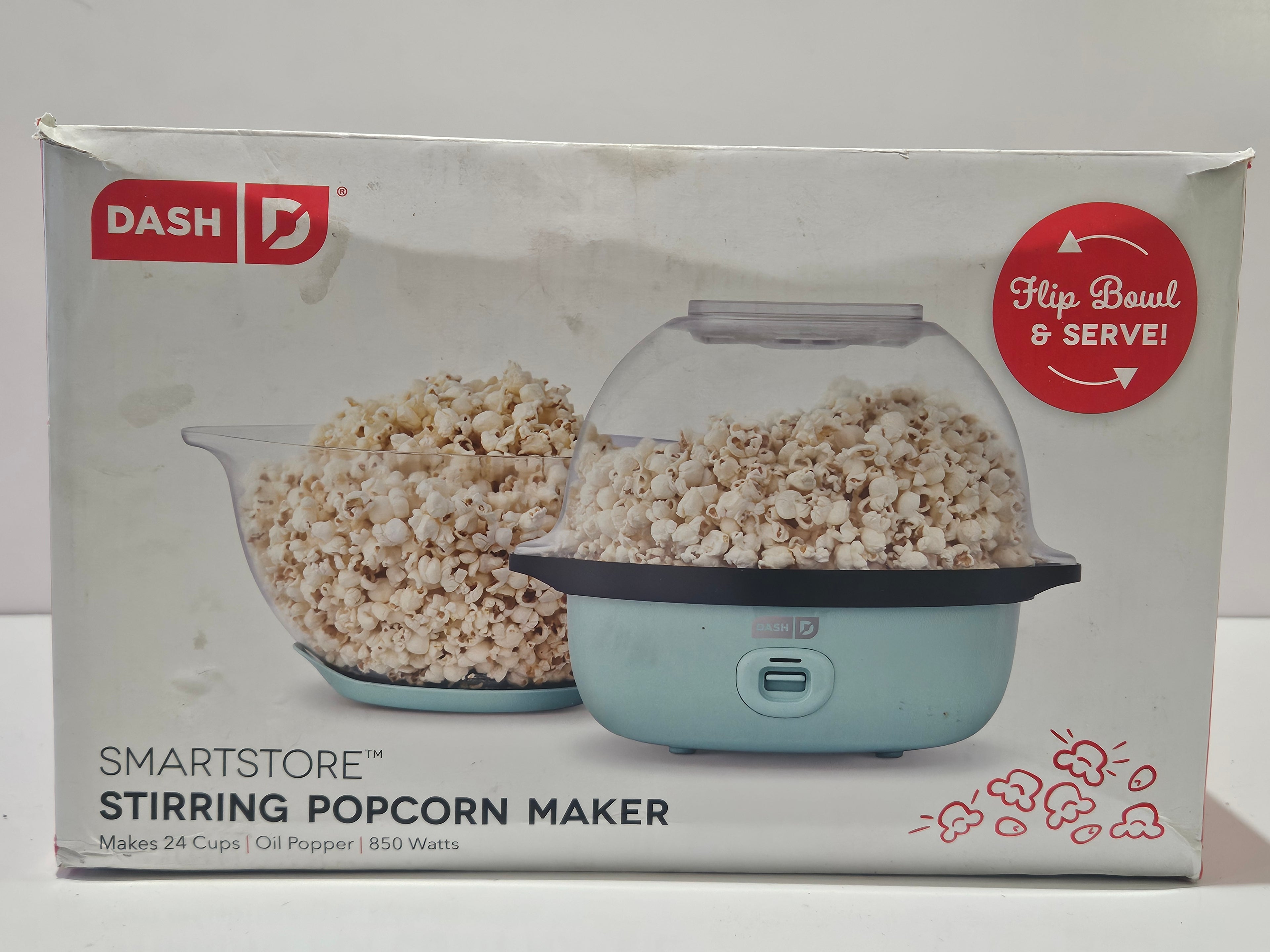 Dash SmartStore Stirring Popcorn Maker 24 Cup Oil Popper Kitchen Appliance