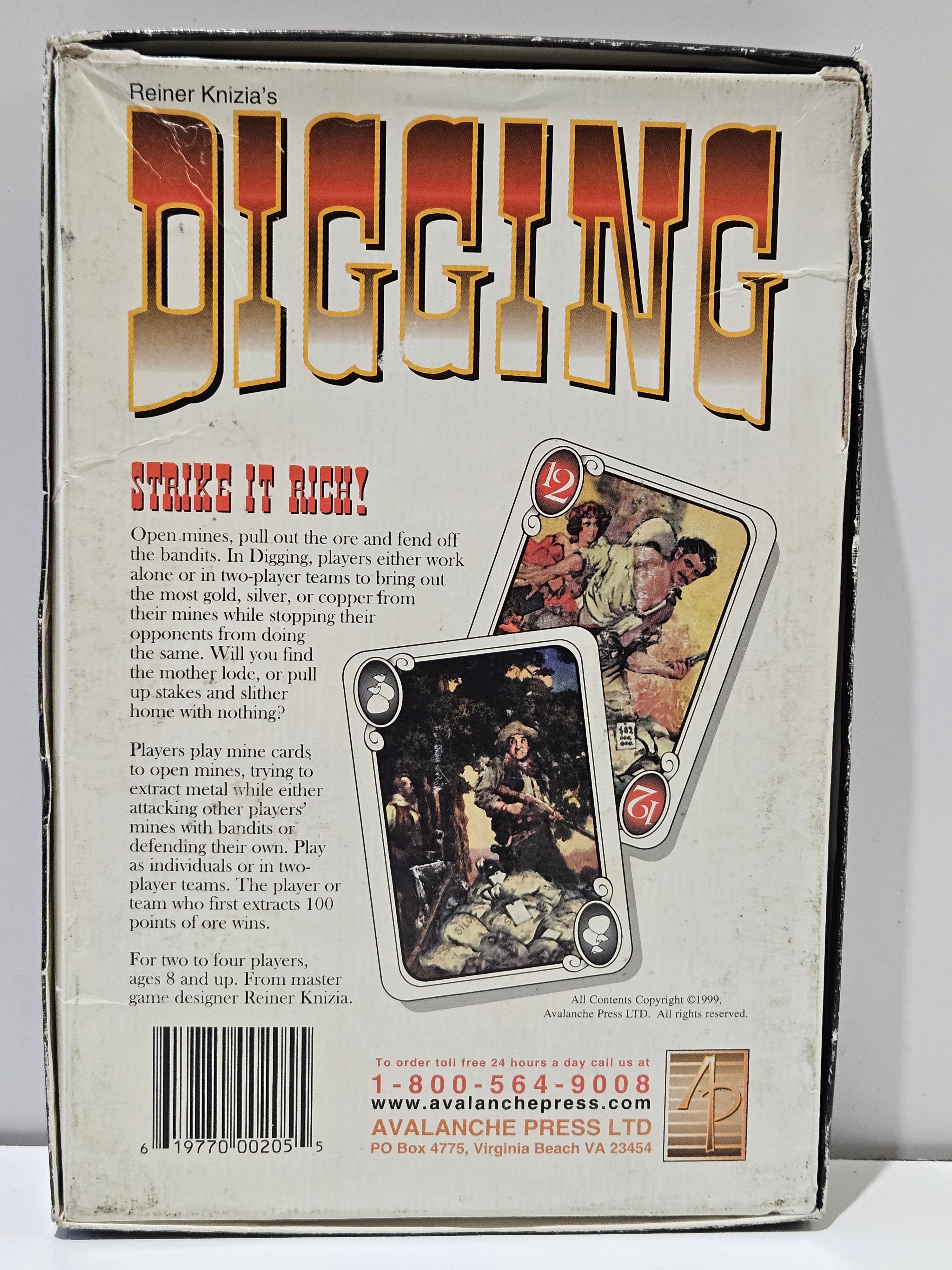 Vintage 1999 Digging Card Game Reiner Knizia Old West Prospecting Avalanche Press