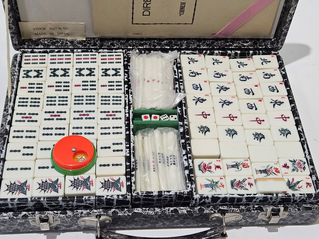 Vintage Made In Japan Chinese Game Of Four Winds Mahjong Tile Set Carry Case