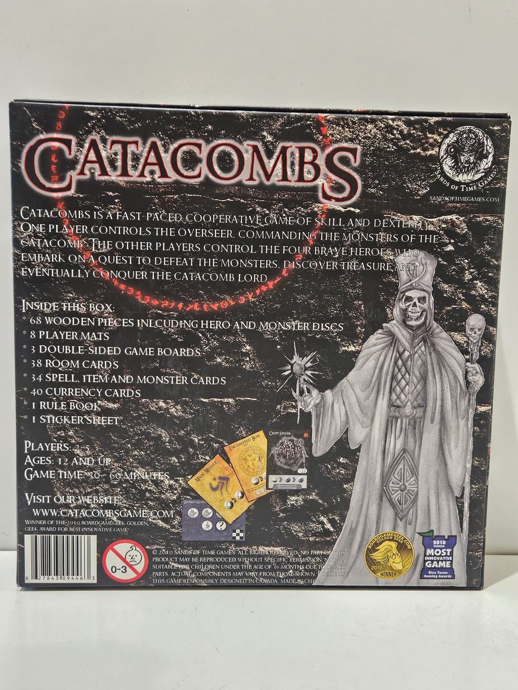 Catacombs Board Game Sands Of Time Games 2010 Dexterity Fantasy Adventure