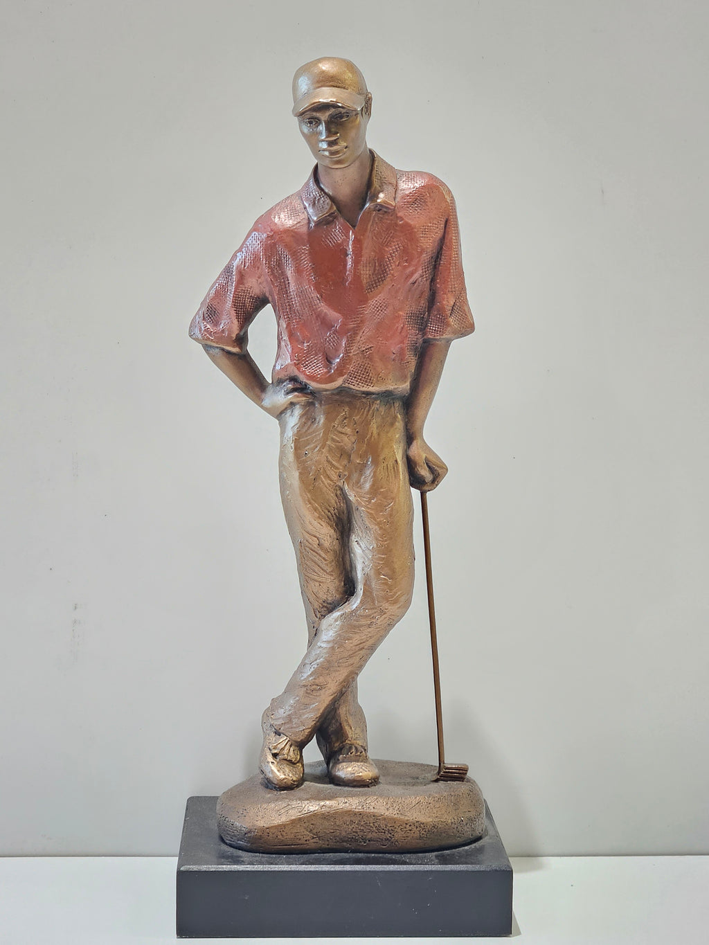 Austin Sculpture Tiger Woods Golfer Figurine Statue Bronze Tone Golf Collectible