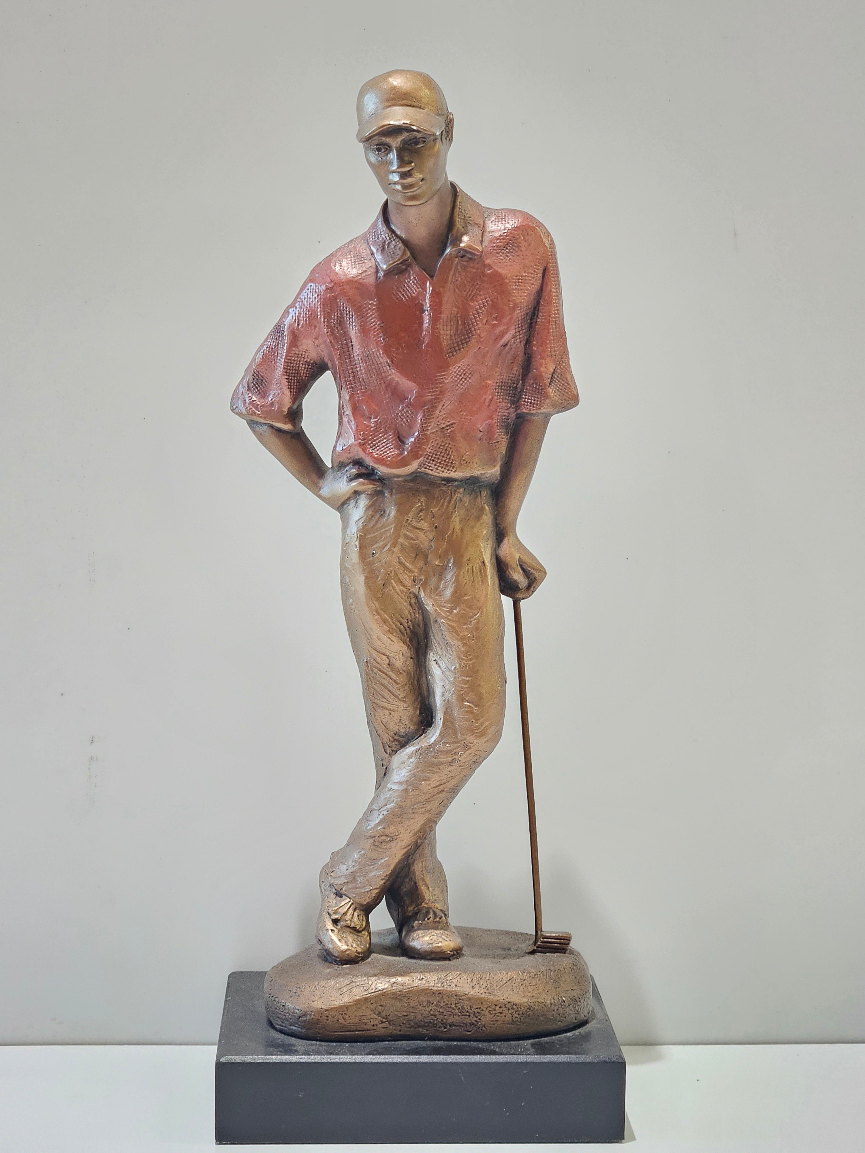 Austin Sculpture Tiger Woods Golfer Figurine Statue Bronze Tone Golf Collectible