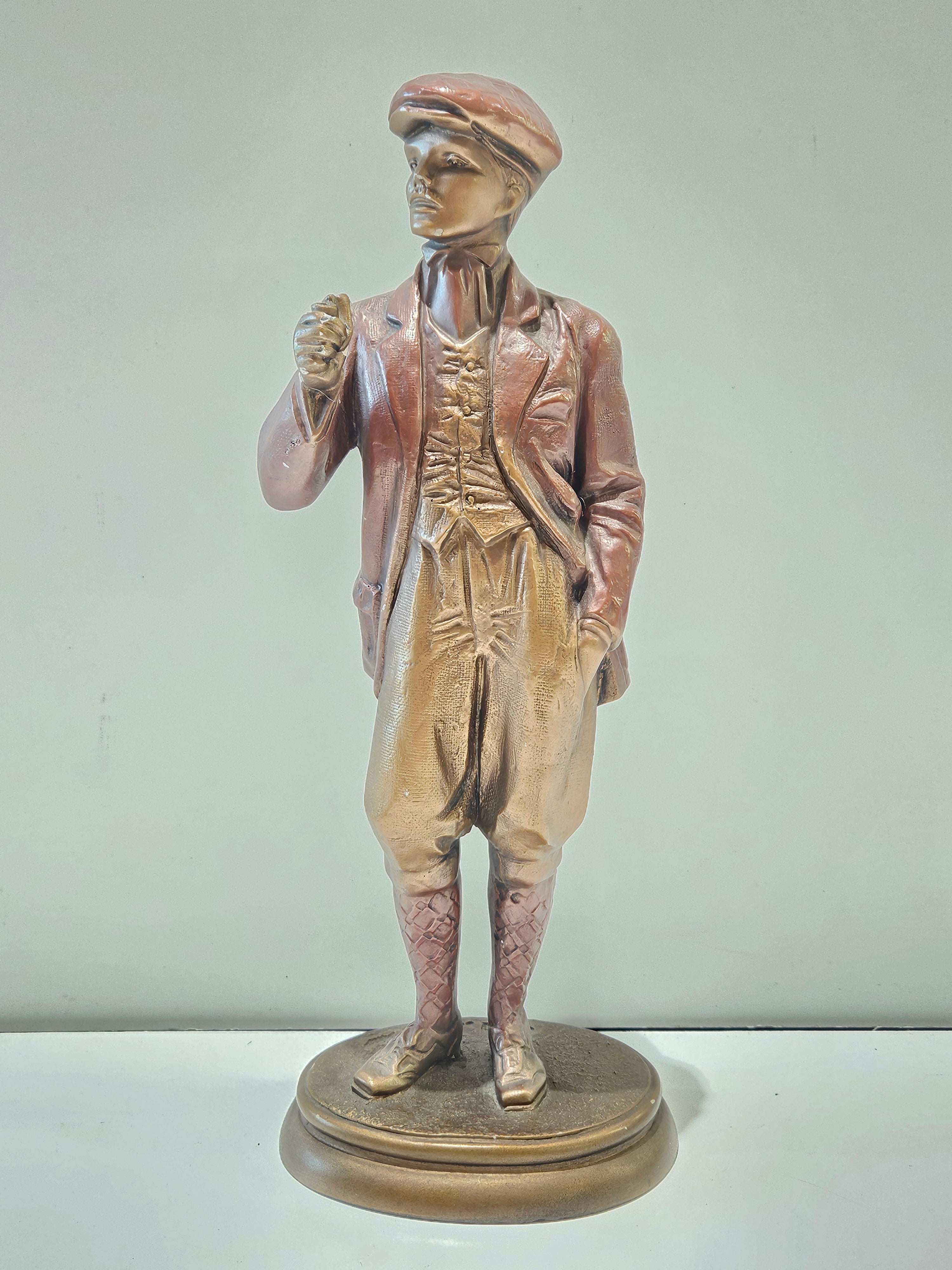 Vintage Austin Productions Chalkware Boy Figure Sculpture Victorian Decor Art