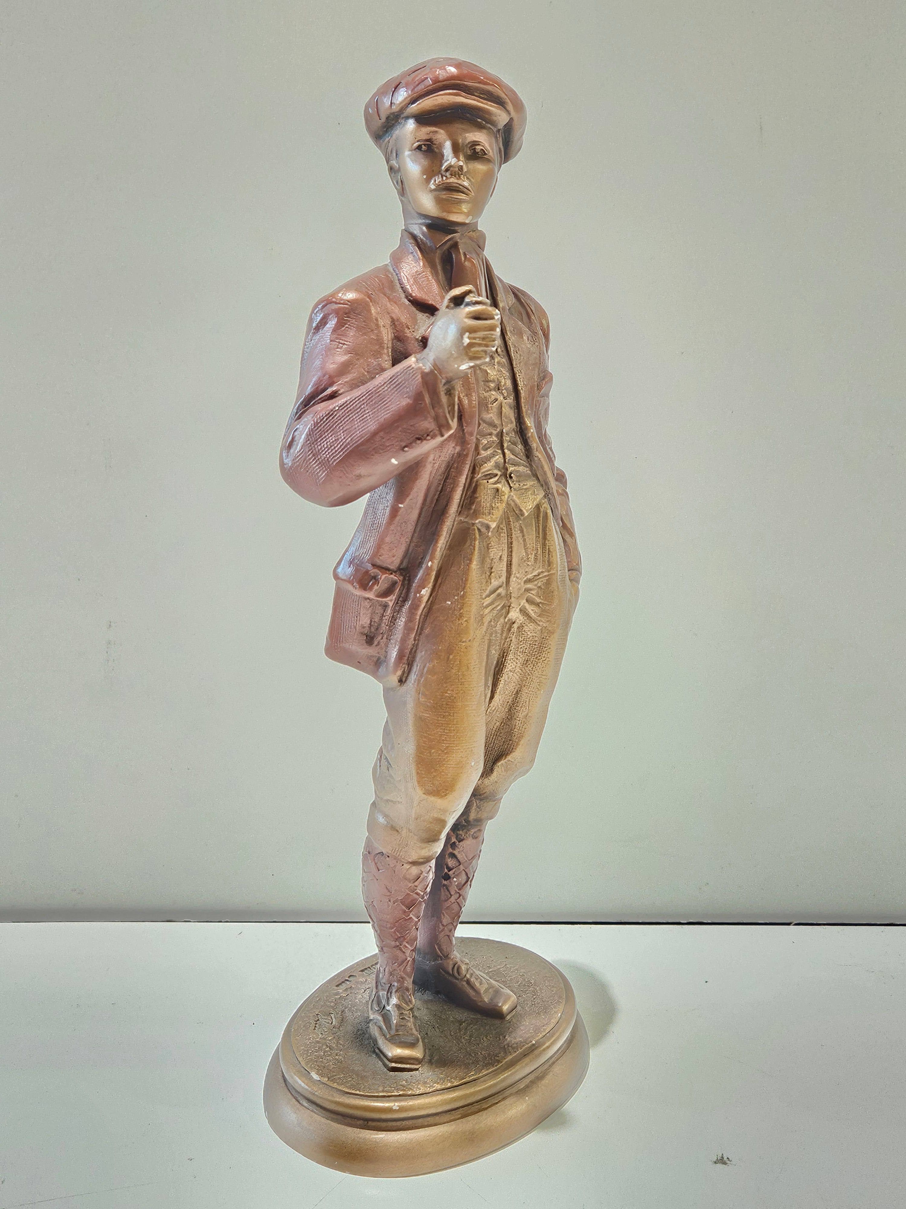 Vintage Austin Productions Chalkware Boy Figure Sculpture Victorian Decor Art