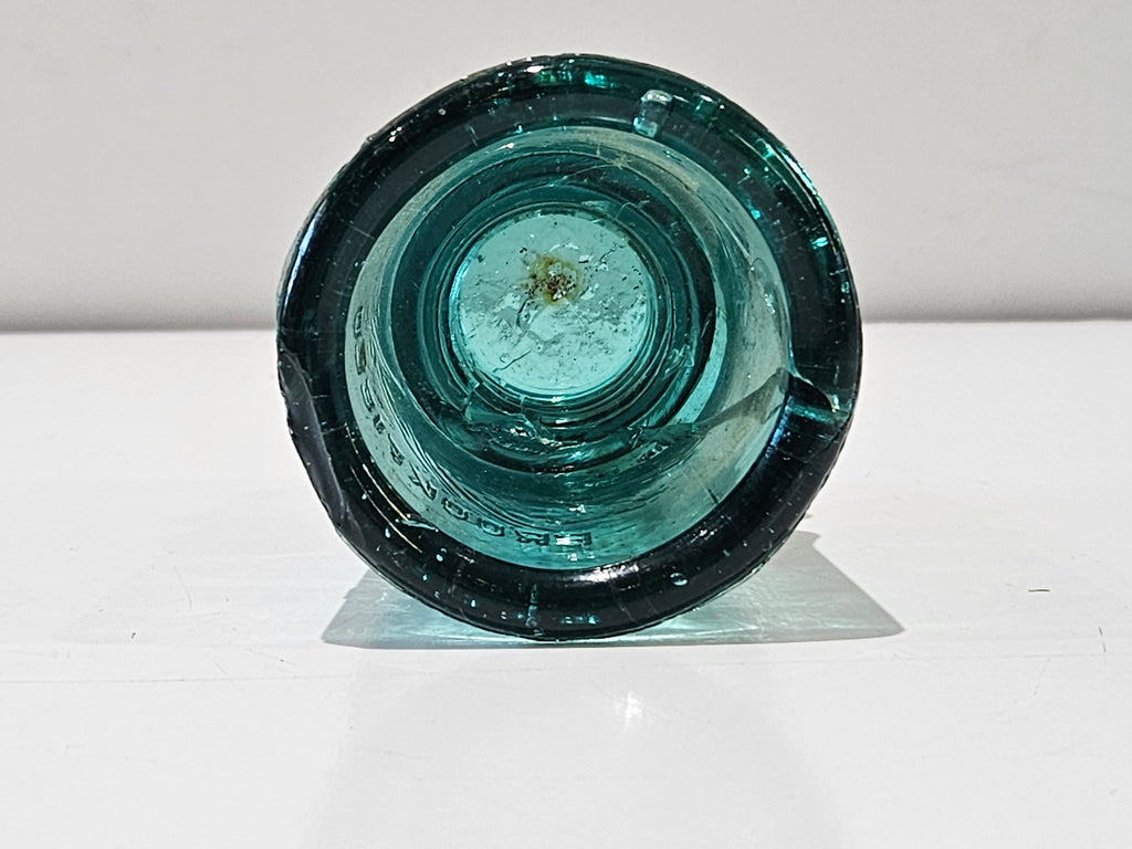 Vintage Brookfield Aqua Blue Glass Telegraph Insulator Railroad Utility Collectible