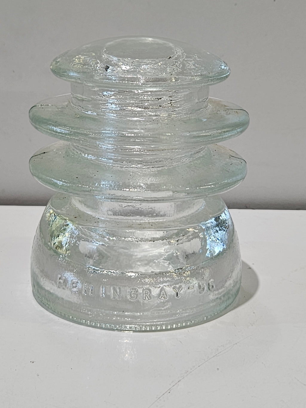 Vintage Hemingray 56 Clear Glass Telegraph Insulator Utility Line Collectible