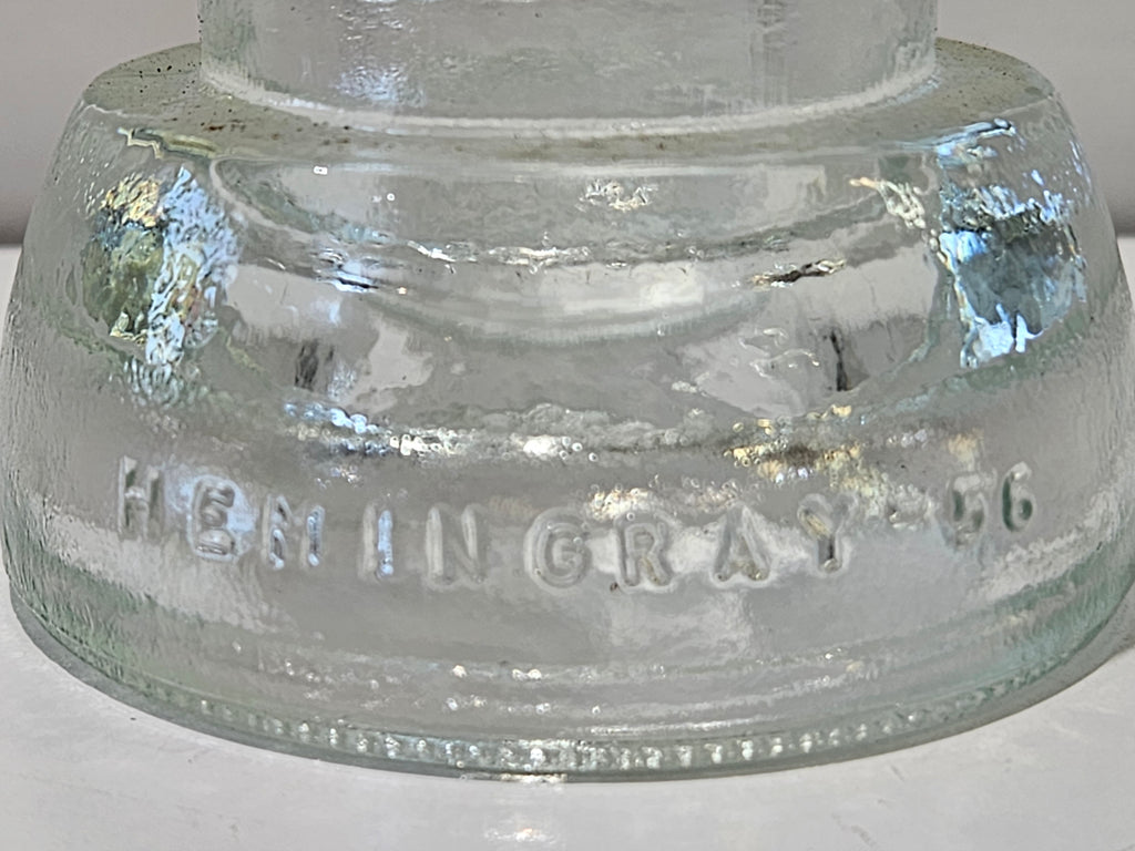 Vintage Hemingray 56 Clear Glass Telegraph Insulator Utility Line Collectible