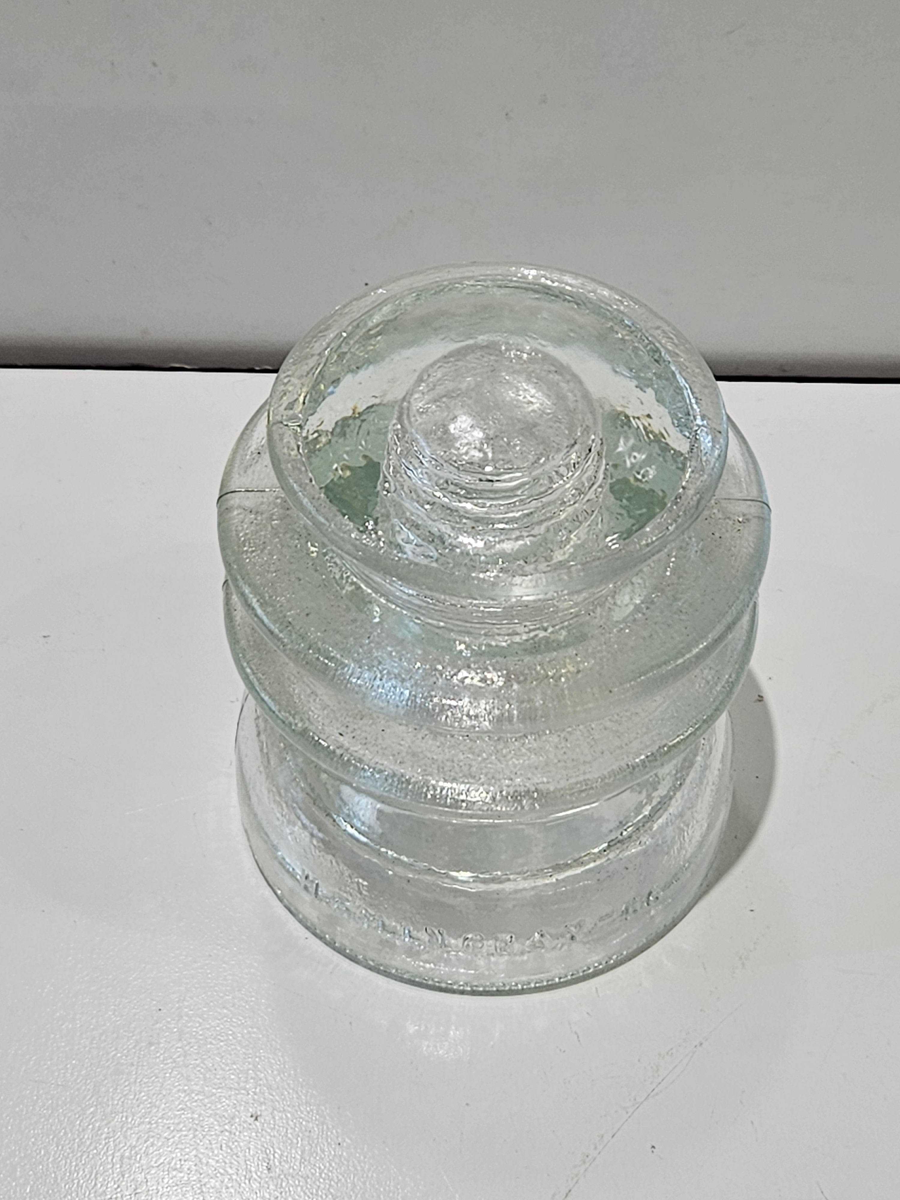 Vintage Hemingray 56 Clear Glass Telegraph Insulator Utility Line Collectible