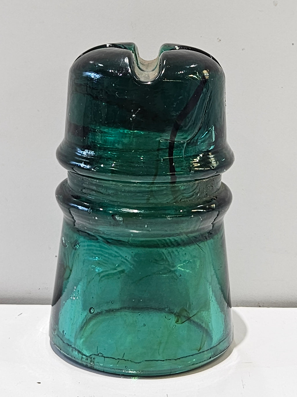 Vintage AT&T Aqua Blue Glass Telegraph Telephone Insulator Utility Line Antique