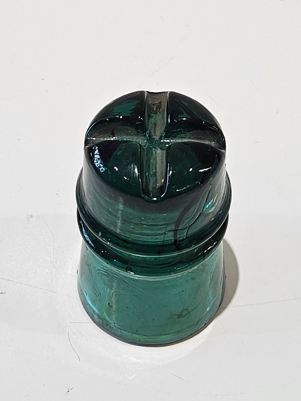 Vintage AT&T Aqua Blue Glass Telegraph Telephone Insulator Utility Line Antique