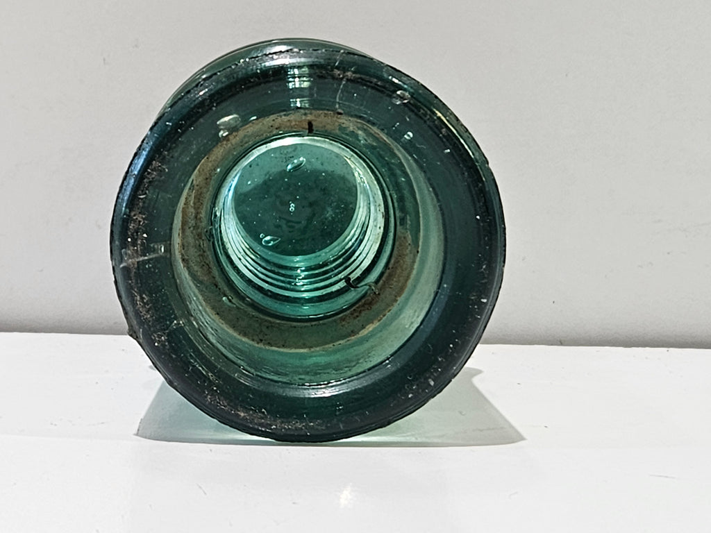 Vintage AT&T Aqua Green Glass Telegraph Insulator Utility Line Railroad Collectible