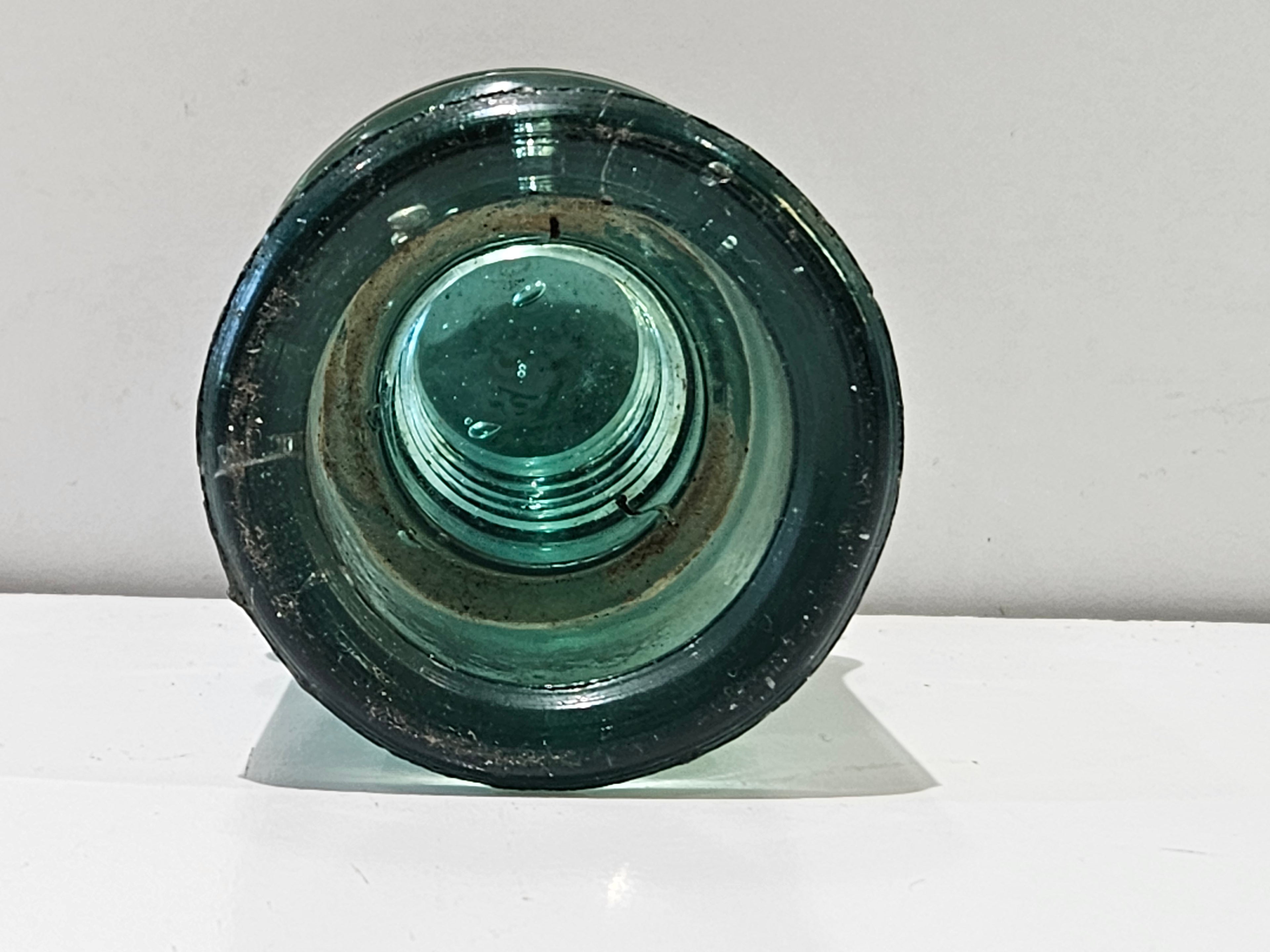 Vintage AT&T Aqua Green Glass Telegraph Insulator Utility Line Railroad Collectible