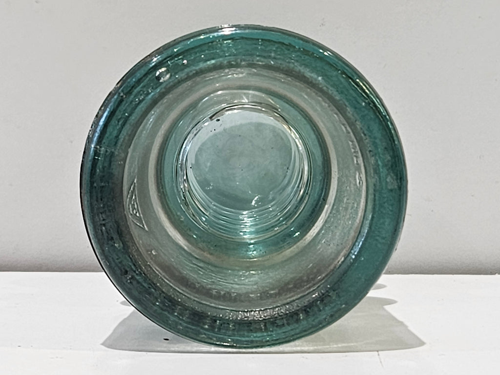 Vintage Whitall Tatum No. 42 Clear Aqua Glass Telegraph Insulator Utility Collectible