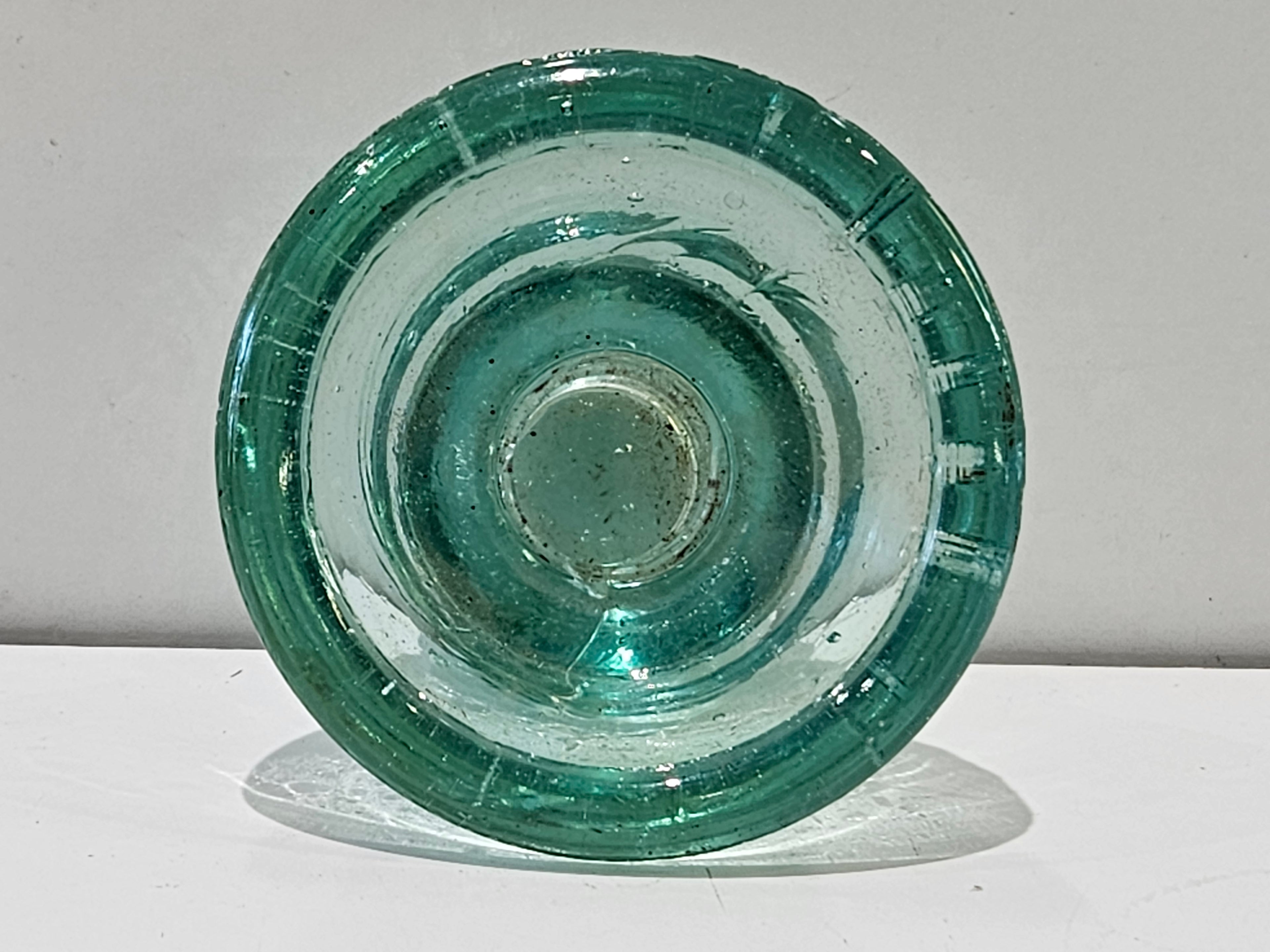 Vintage AT&T Co Aqua Glass Signal Telegraph Insulator No. 190 191 Utility Line