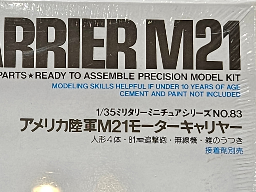 Vintage Tamiya 1:35 U.S. Half Track 81mm Mortar Carrier M21 Model Kit No. 83