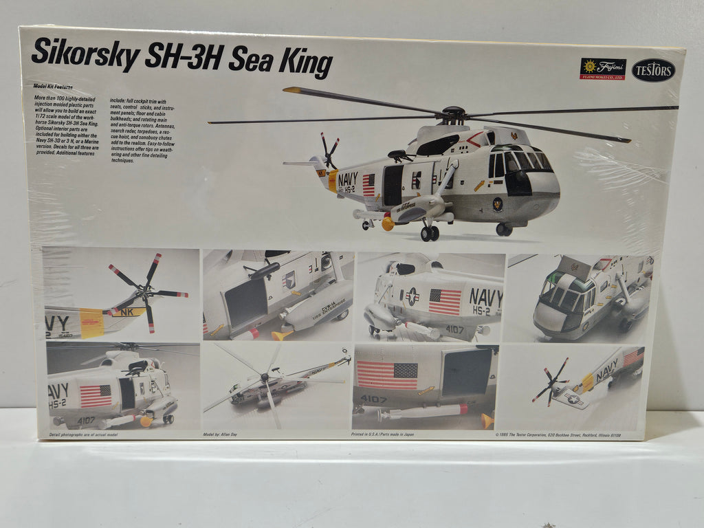 Vintage Testors Fujimi Sikorsky SH-3H Sea King 1:72 Scale U.S. Navy Model Kit