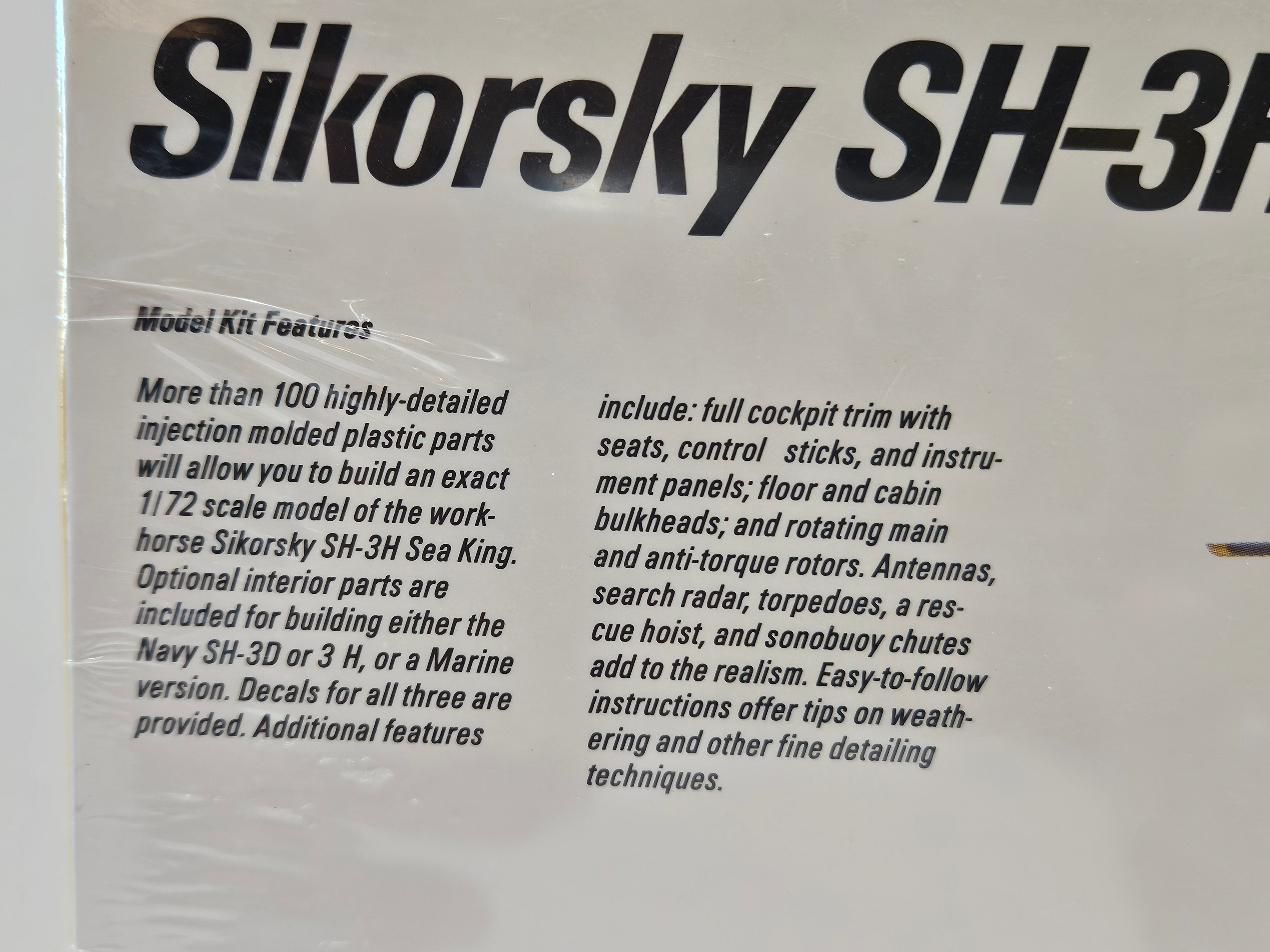 Vintage Testors Fujimi Sikorsky SH-3H Sea King 1:72 Scale U.S. Navy Model Kit