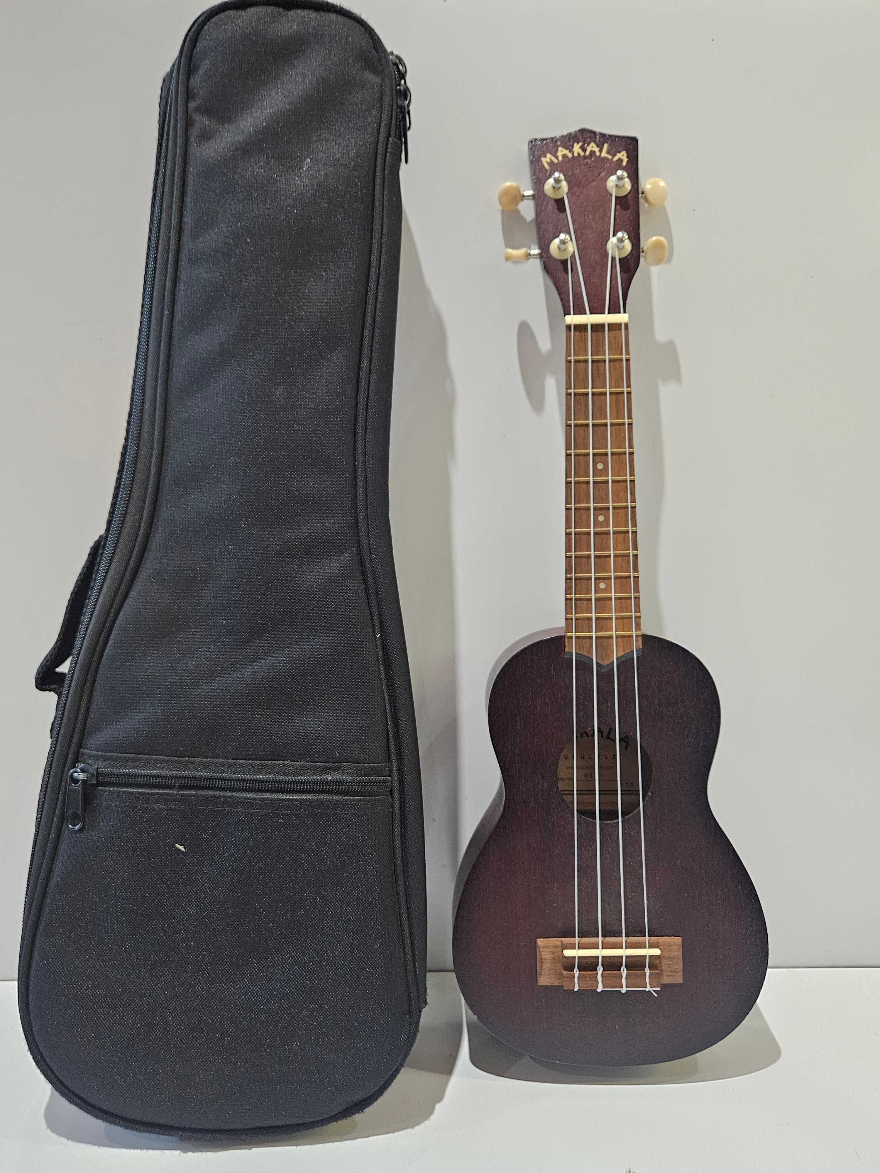 Makala MK-S Soprano Ukulele With Soft Gig Bag Mahogany Finish 4 String Instrument