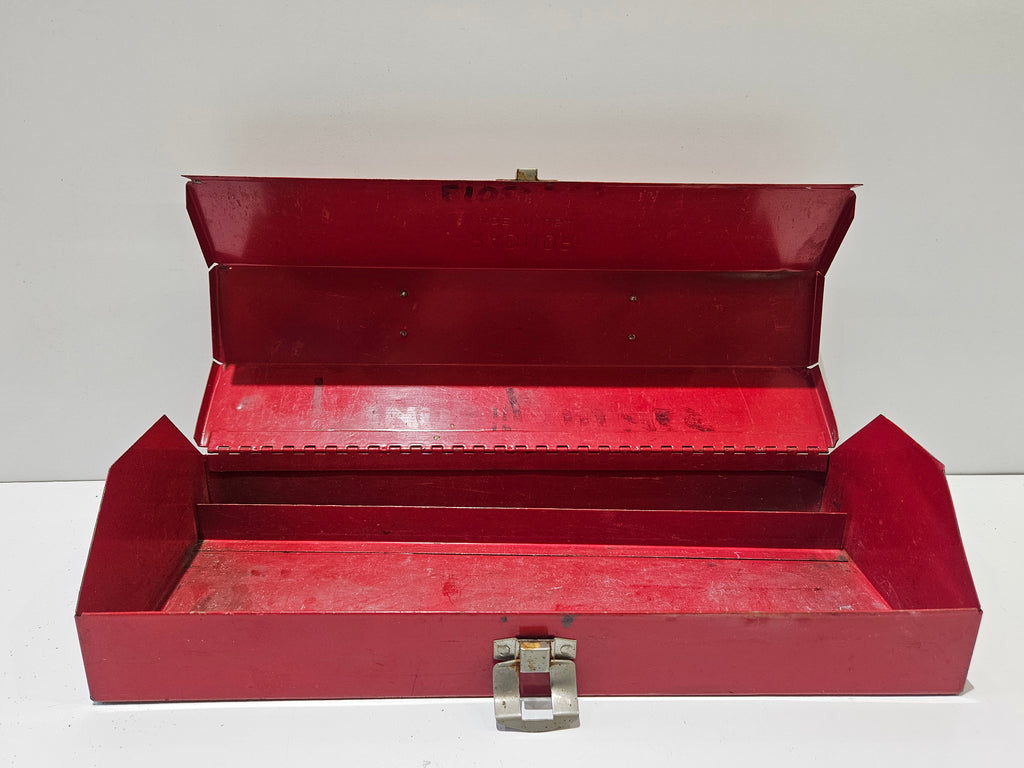 Vintage Radnor USA Red Metal Cantilever Tool Box Portable Mechanic Toolbox
