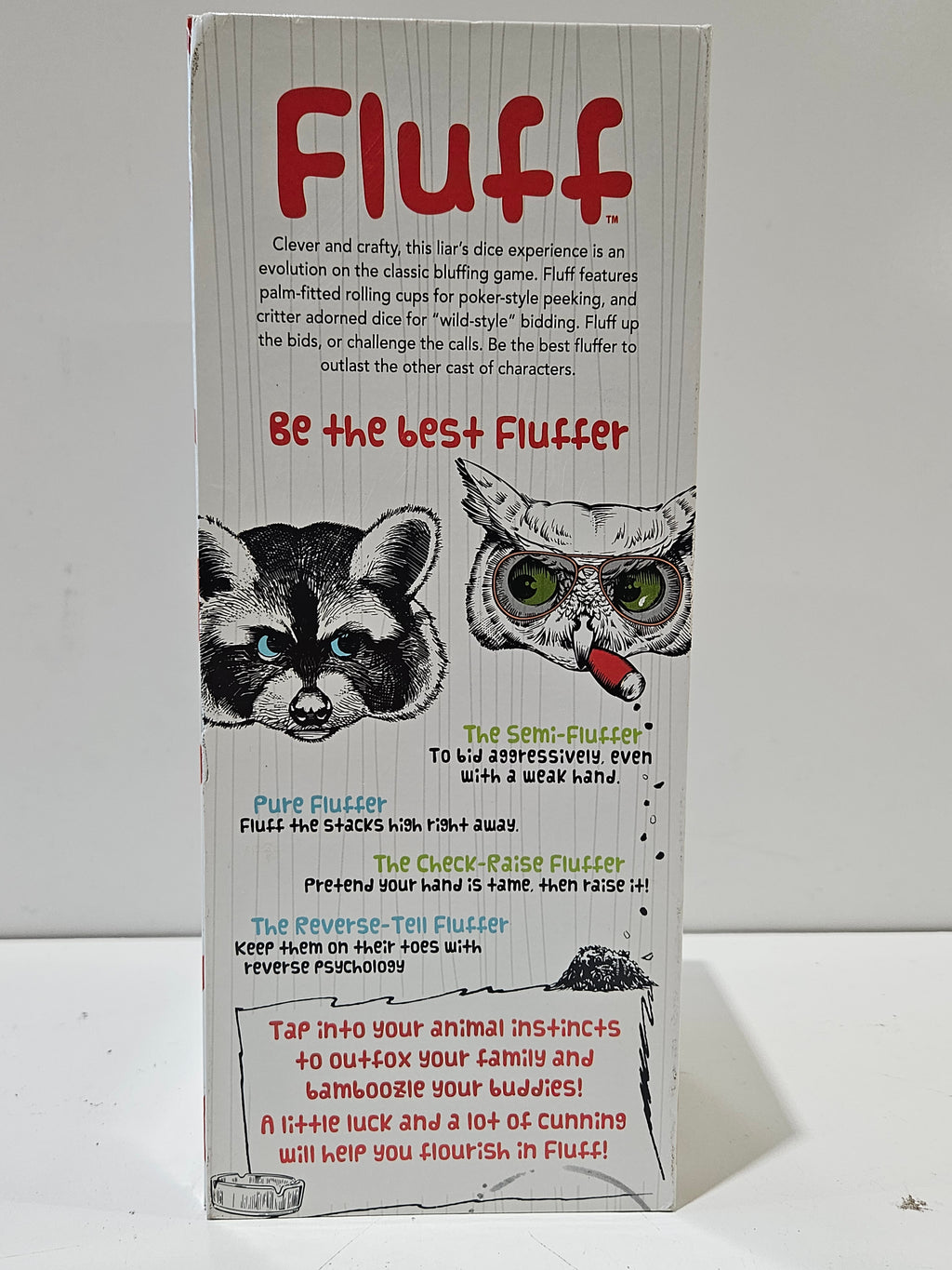 Fluff Bluffing Dice Party Board Game Complete Family Strategy Game Ages 8+ Fun
