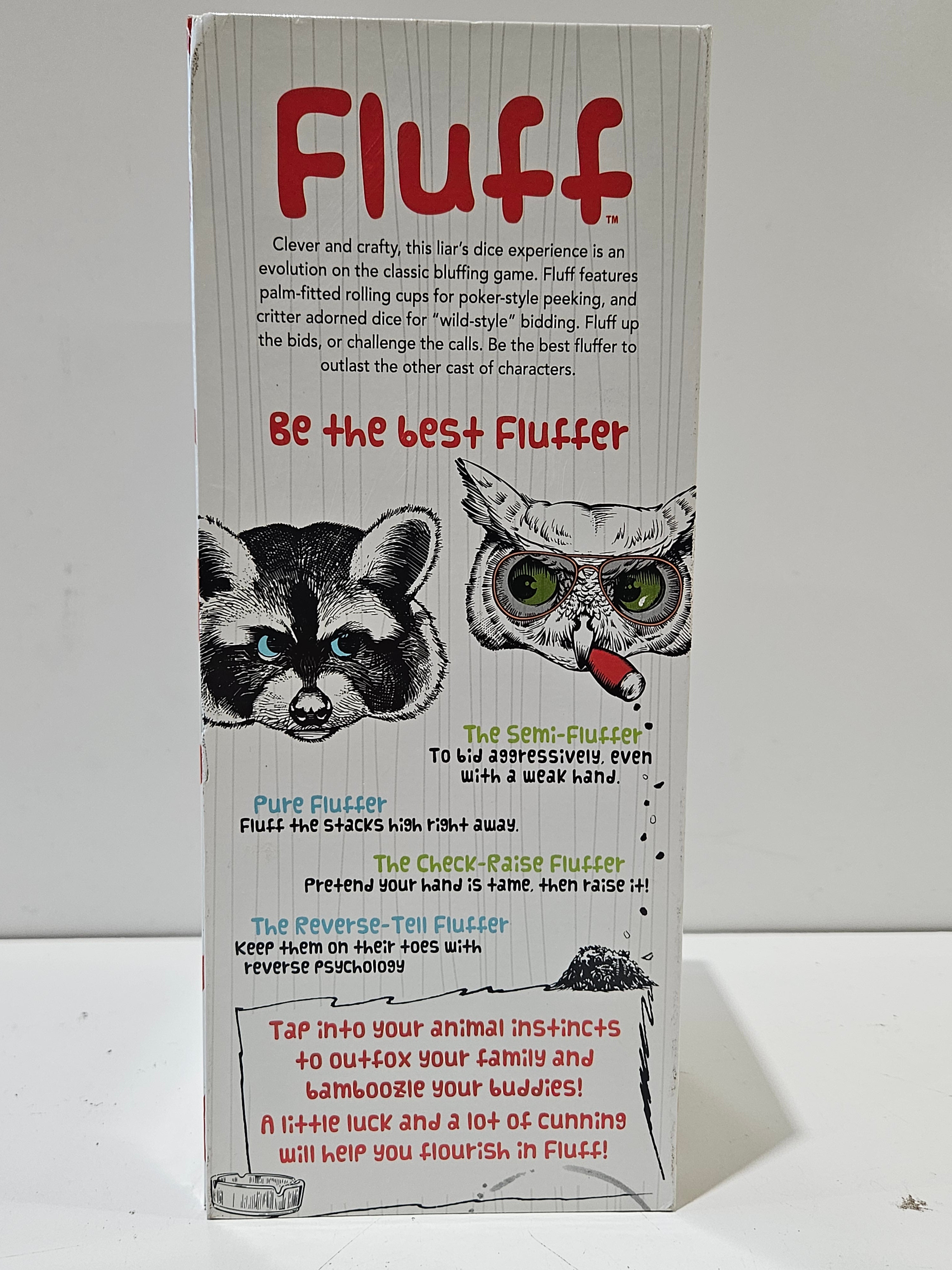 Fluff Bluffing Dice Party Board Game Complete Family Strategy Game Ages 8+ Fun