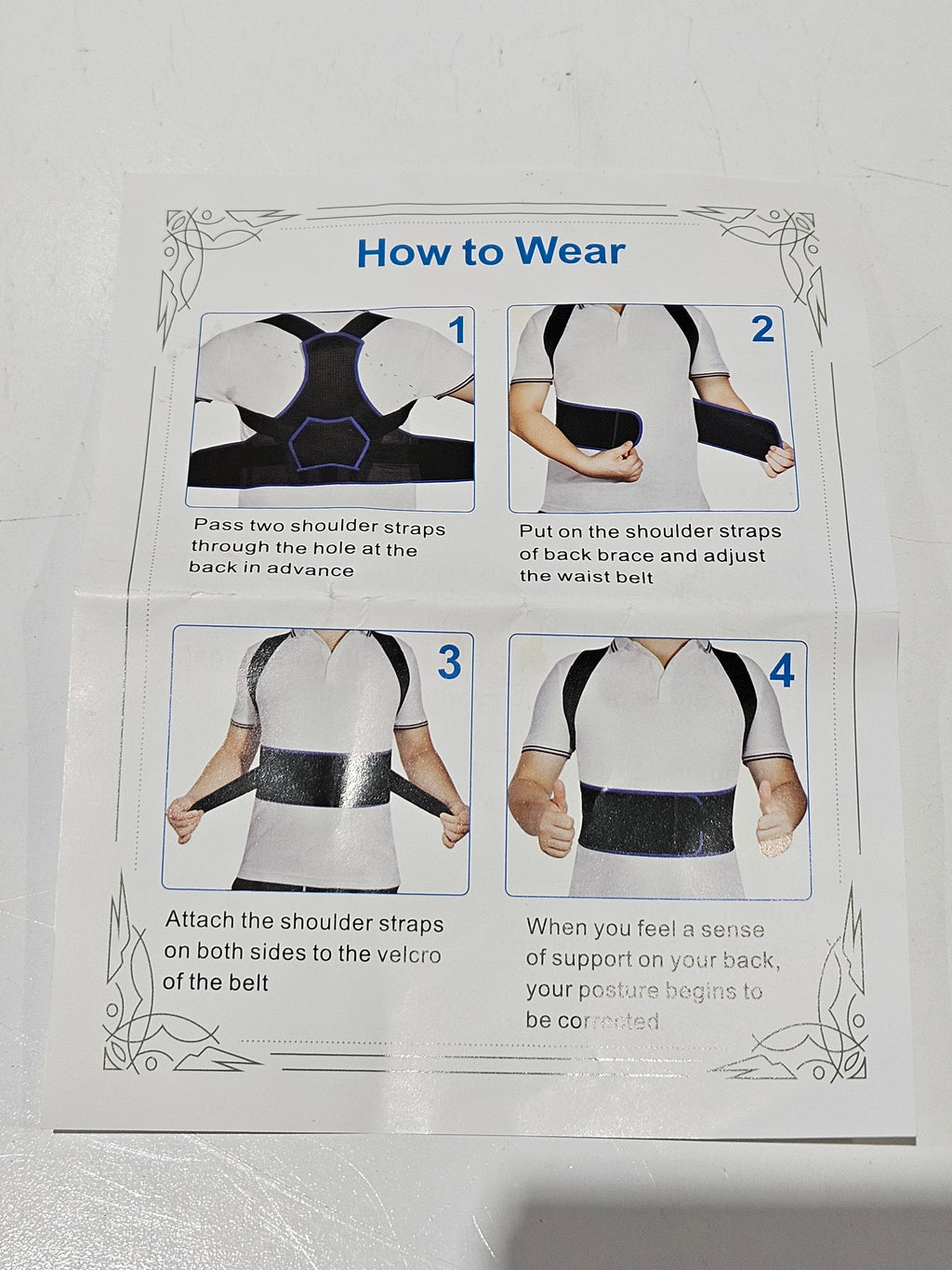 Posture Corrector Back Brace Support Belt Adjustable Lumbar Shoulder Support M