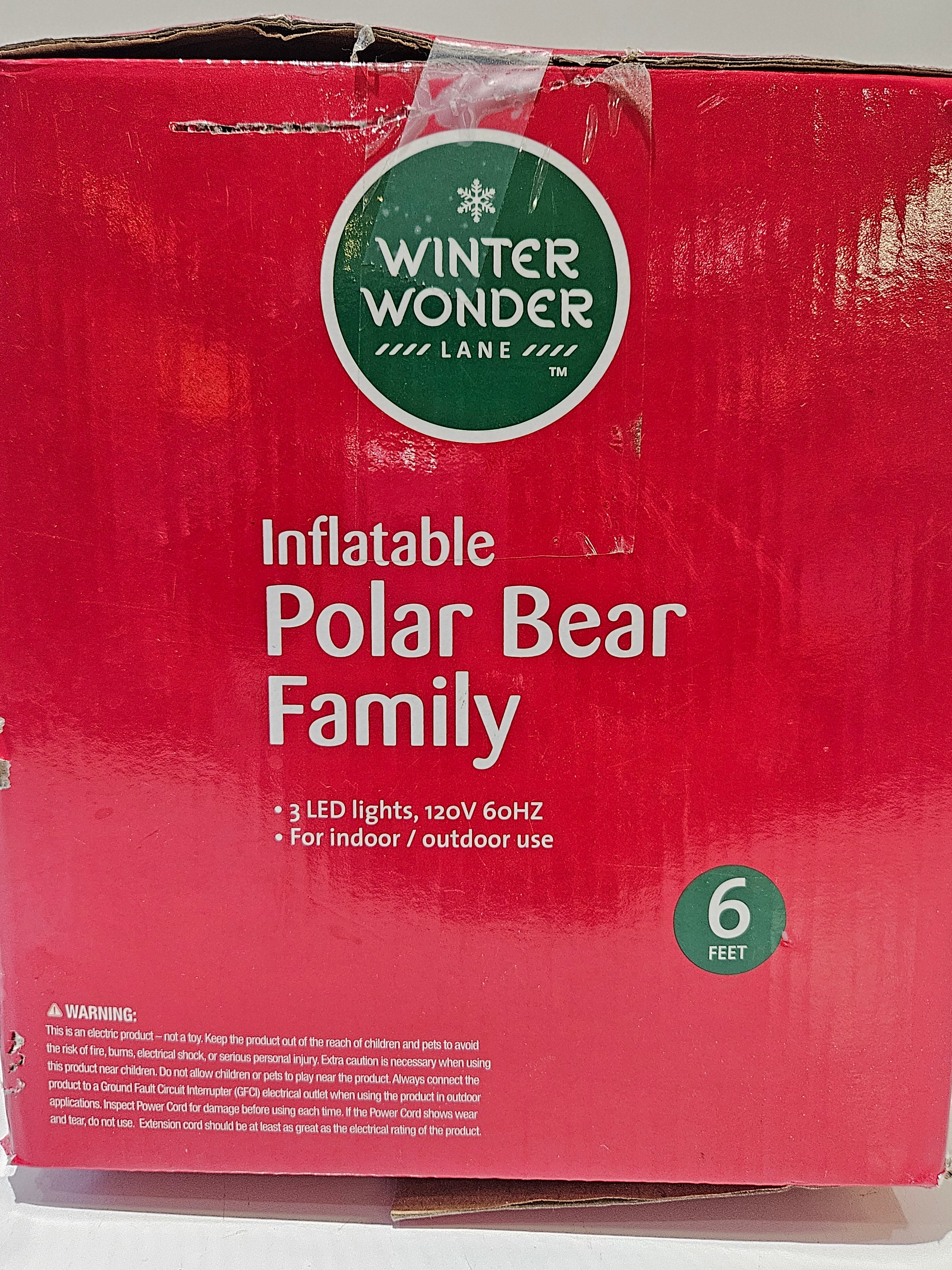 Winter Wonder Lane 6Ft Inflatable Polar Bear Family LED Christmas Yard Decor