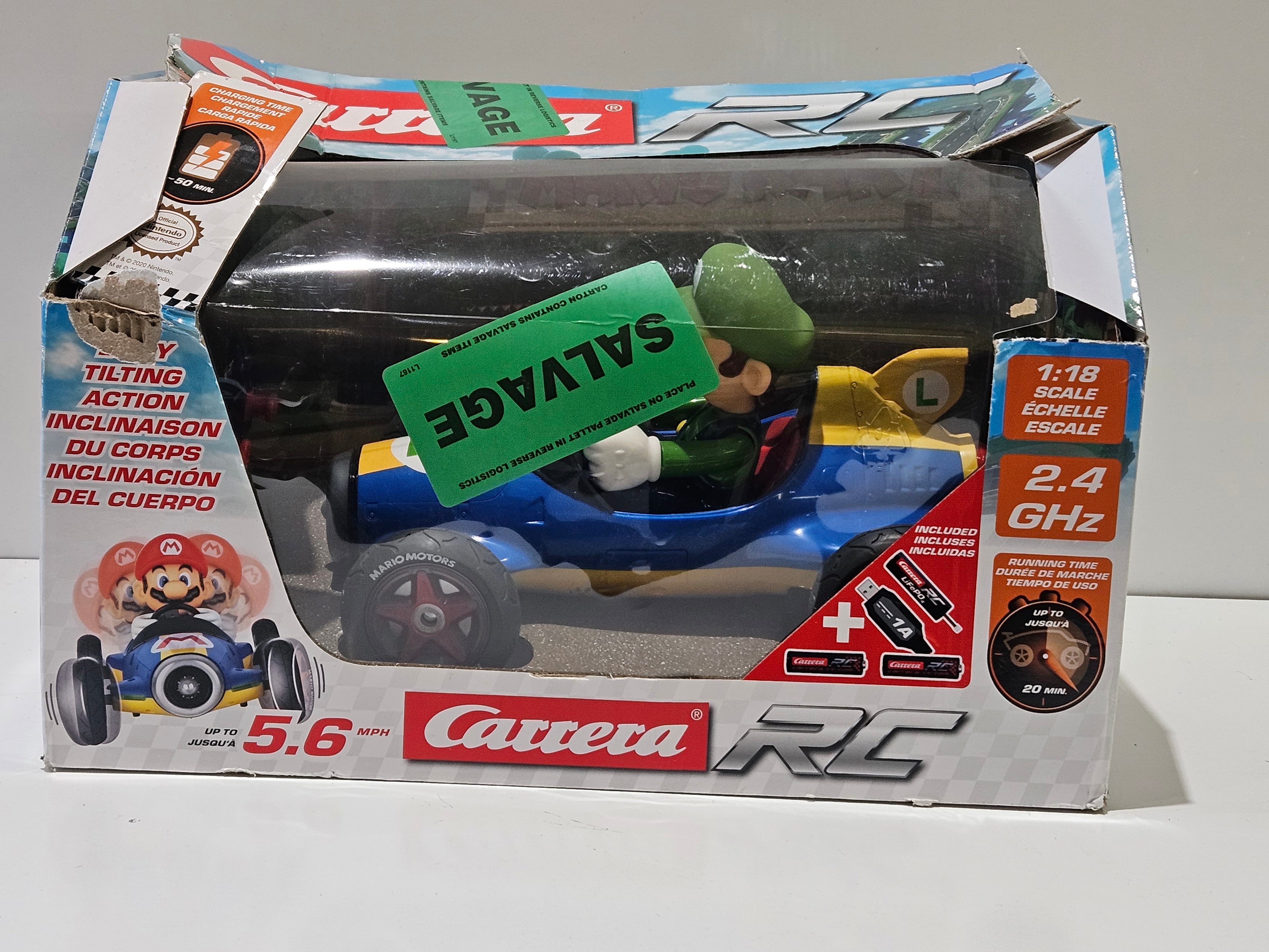 Carrera RC Luigi Mario Kart 1:18 2.4GHz Remote Control Racer Nintendo Vehicle