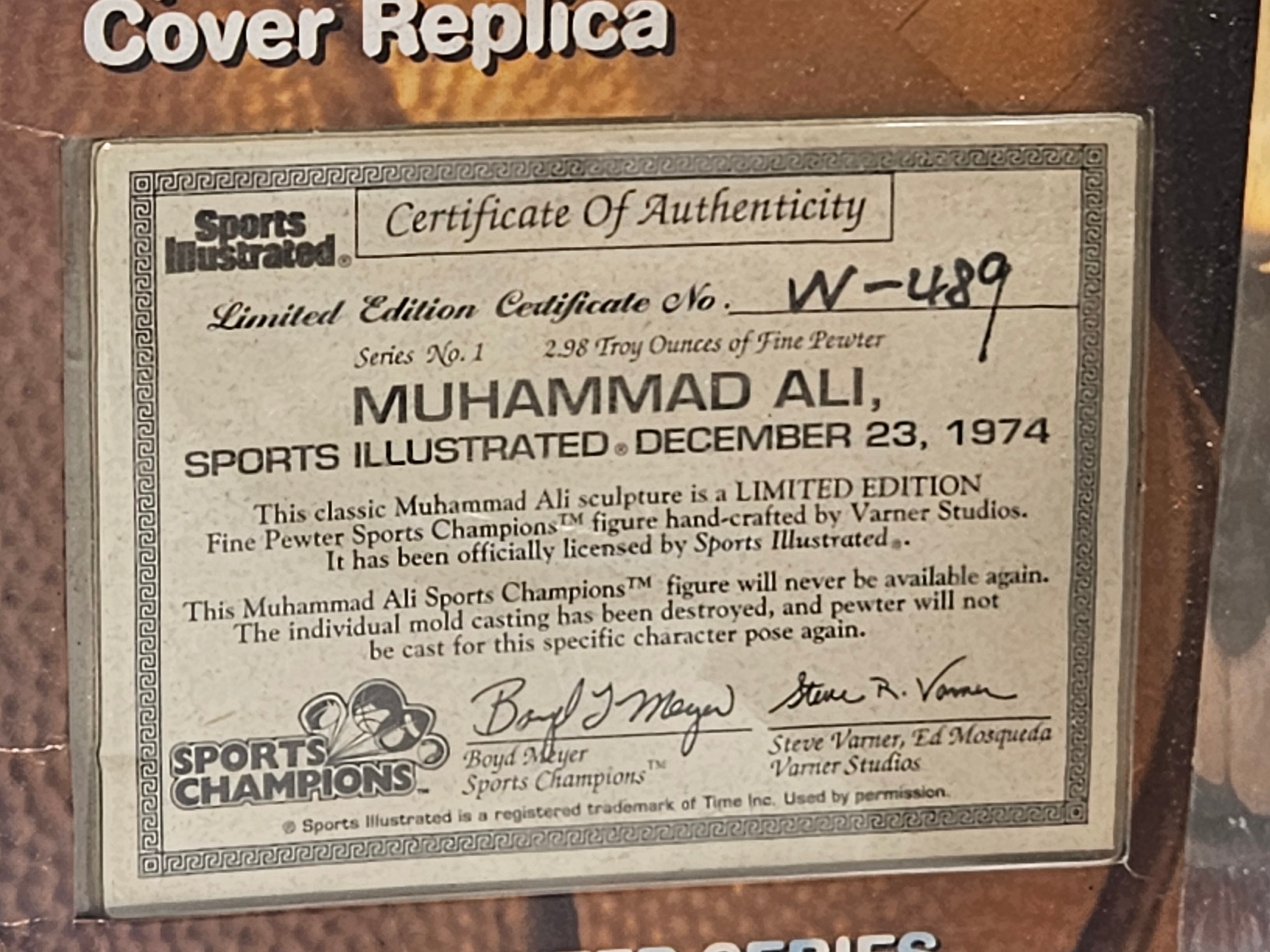 Vintage Muhammad Ali 1974 Sports Illustrated Fine Pewter Limited Edition Figure