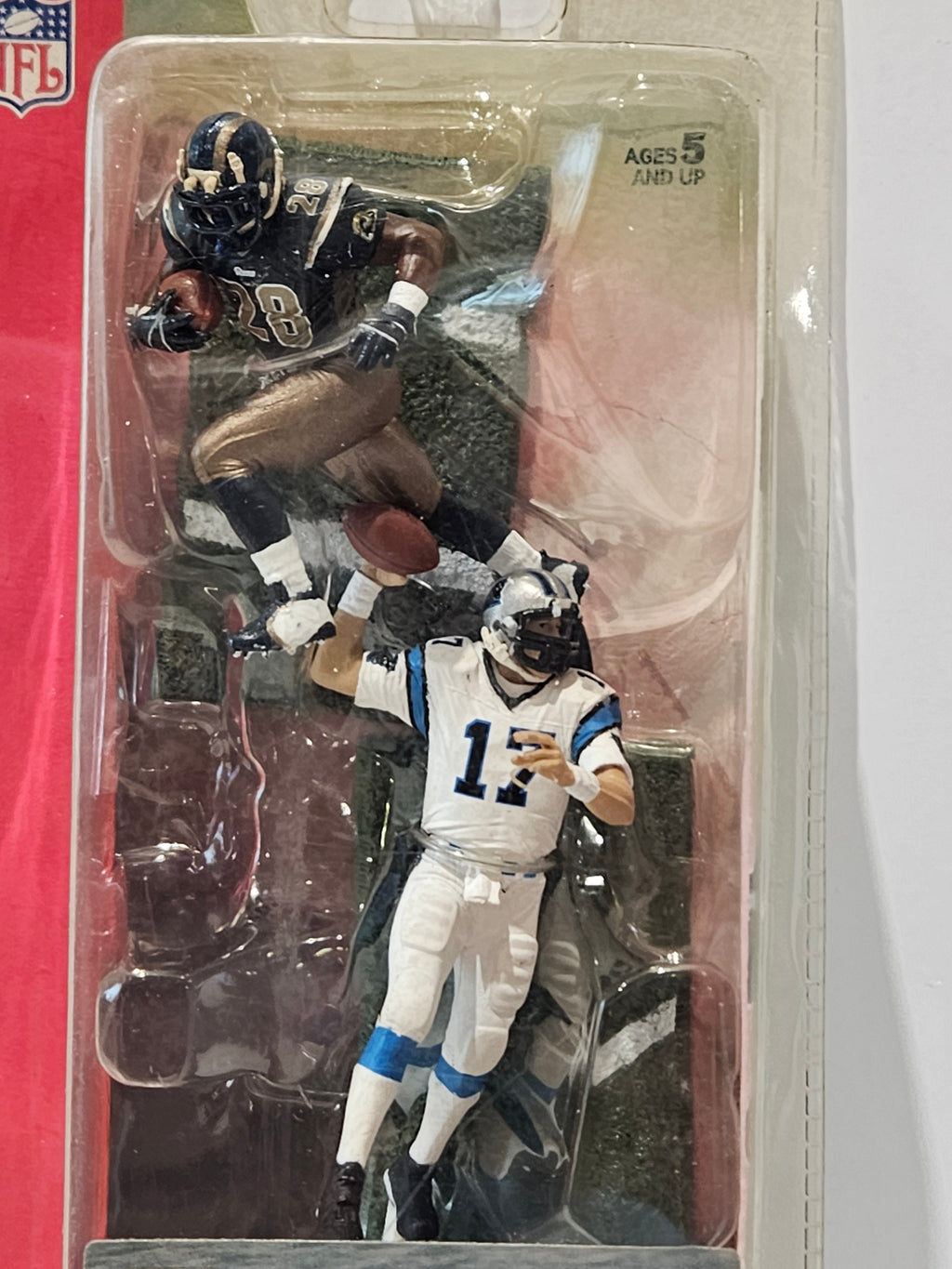 Vintage 2004 McFarlane NFL Sports Picks Jake Delhomme Marshall Faulk 2-Pack Figure