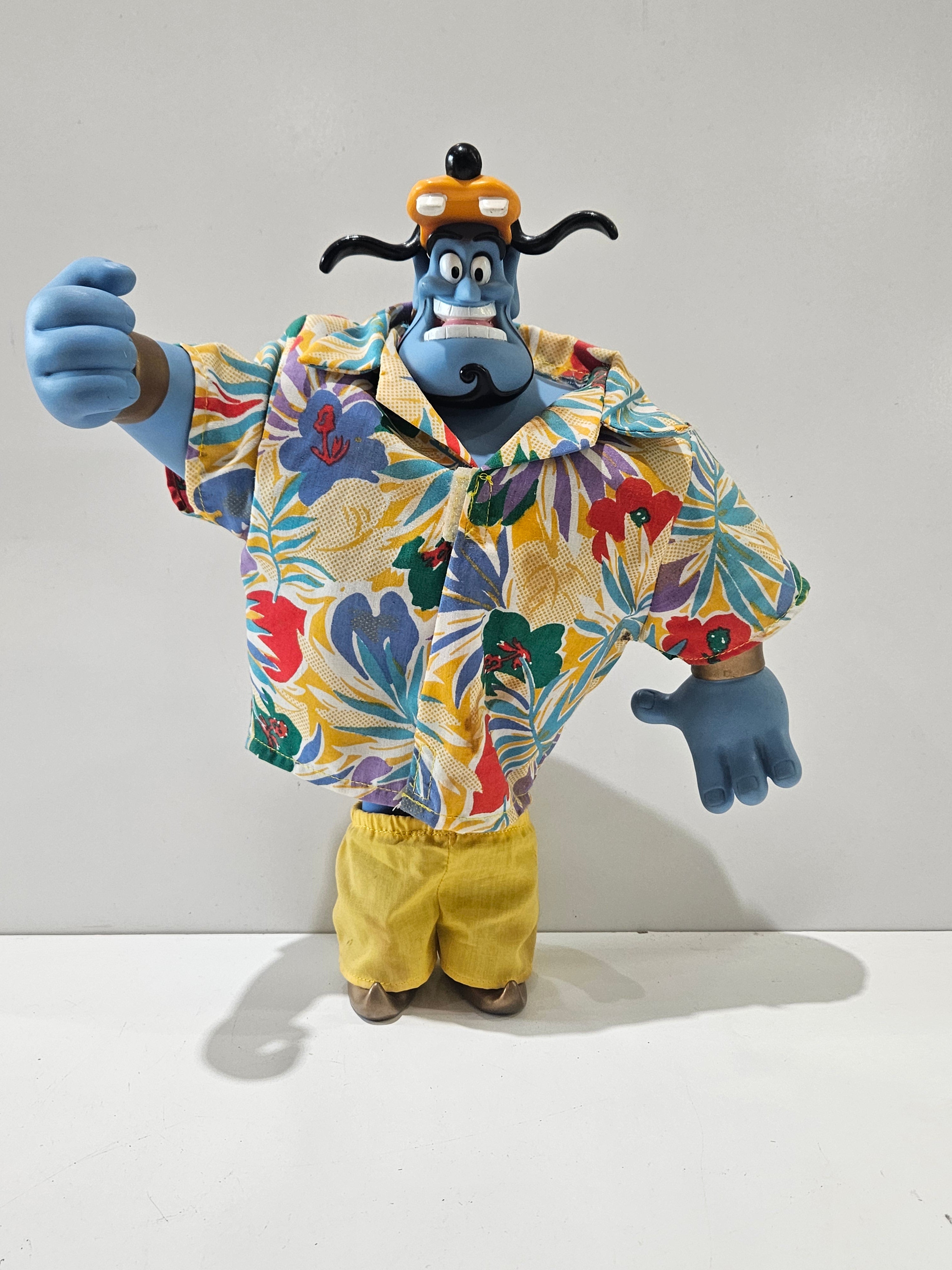 Vintage 1993 Disney Aladdin Genie Vacation Hawaiian Summer Outfit 12" Figure Toy