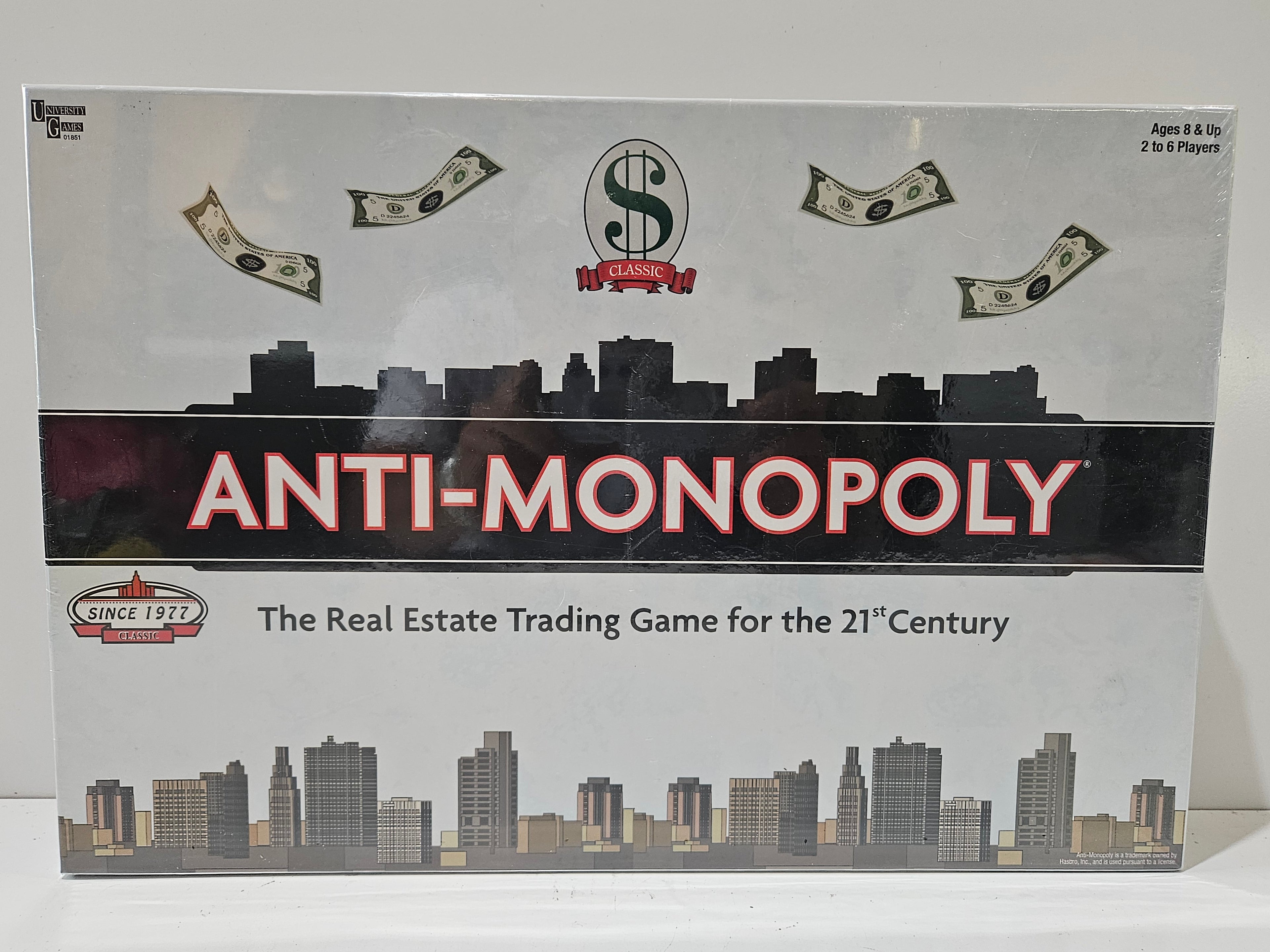 Anti-Monopoly Classic Board Game Real Estate Trading Game University Games 2007