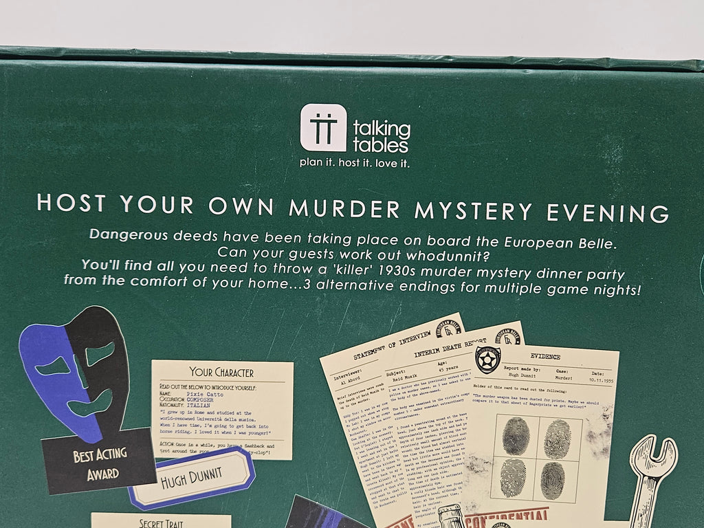 Talking Tables Murder Mystery On The Night Train Party Game 3 Endings Ages 16+